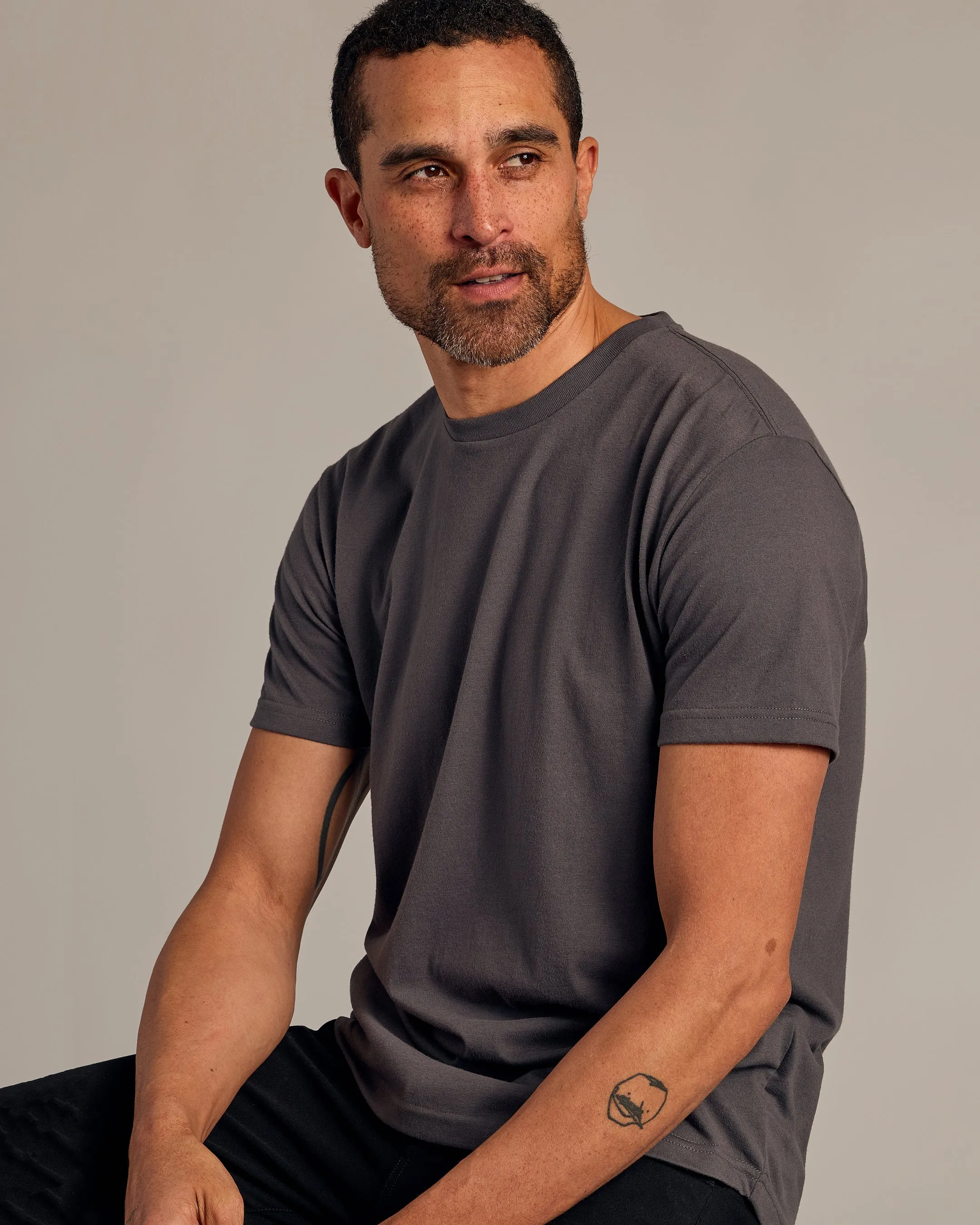 Carbon Curved Hem Classic Crew Neck sold by True Classic product image thumbnail 4