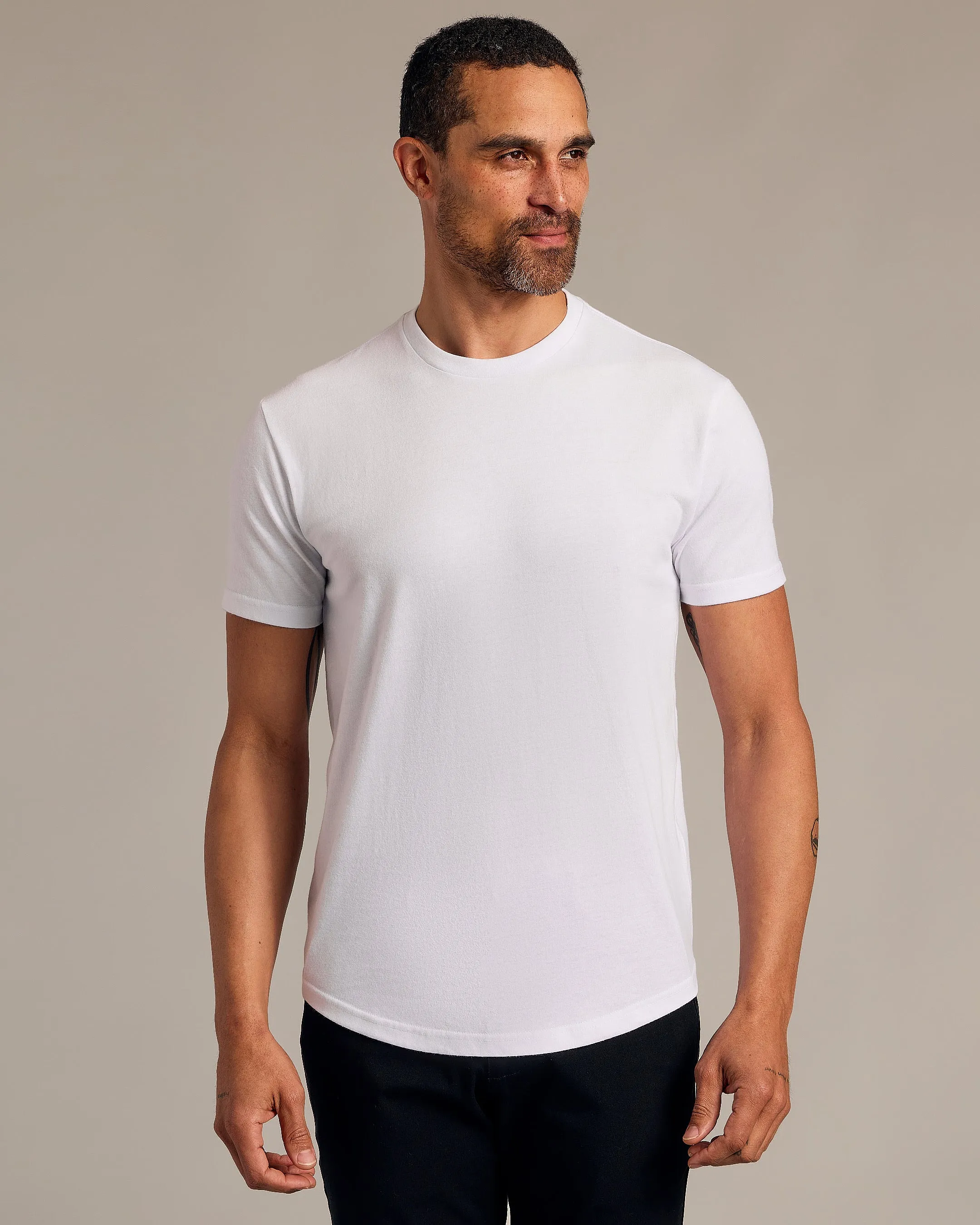 White Curved Hem Classic Crew Neck 3-Pack sold by True Classic product image thumbnail 2