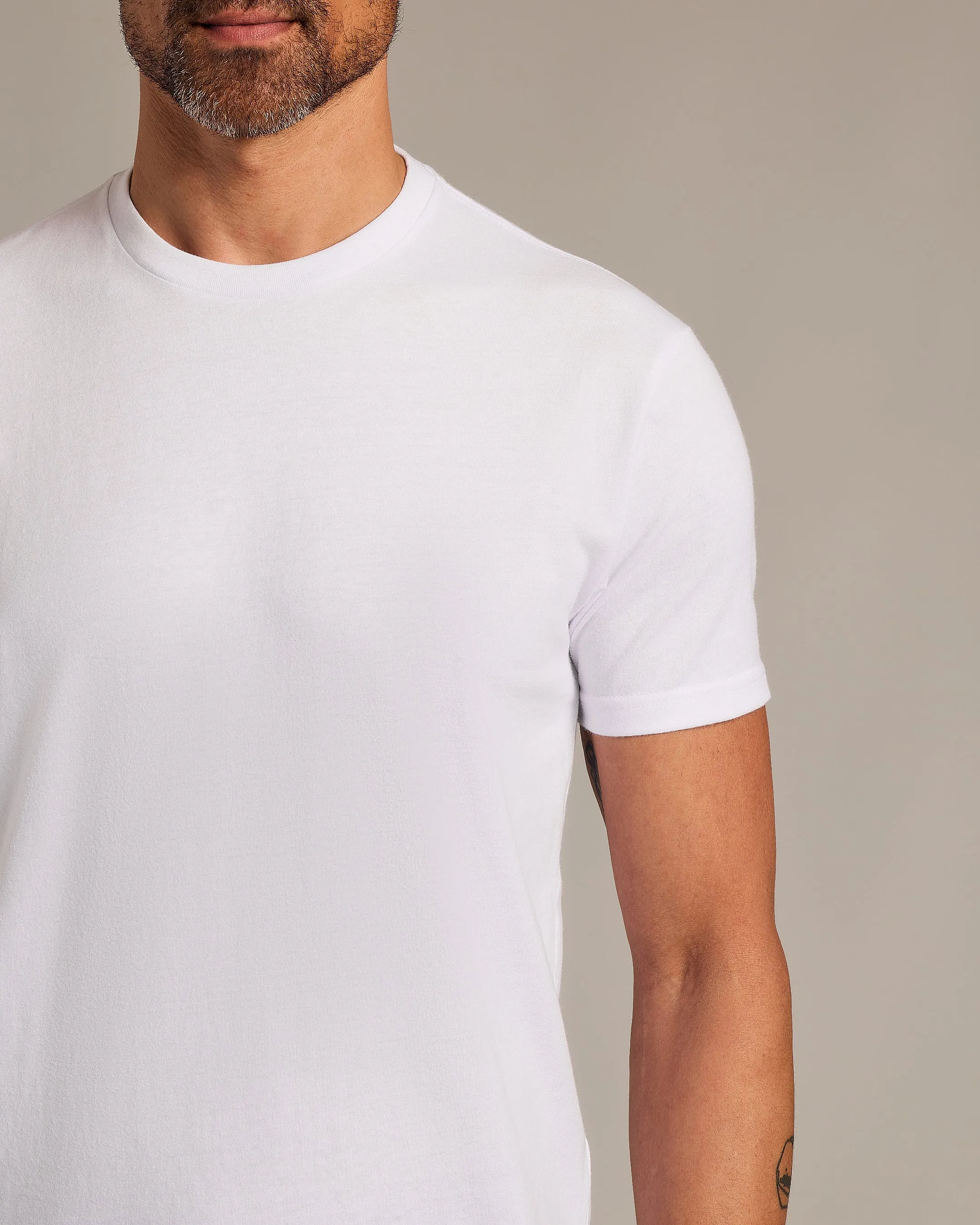 White Curved Hem Classic Crew Neck 3-Pack sold by True Classic product image thumbnail 5