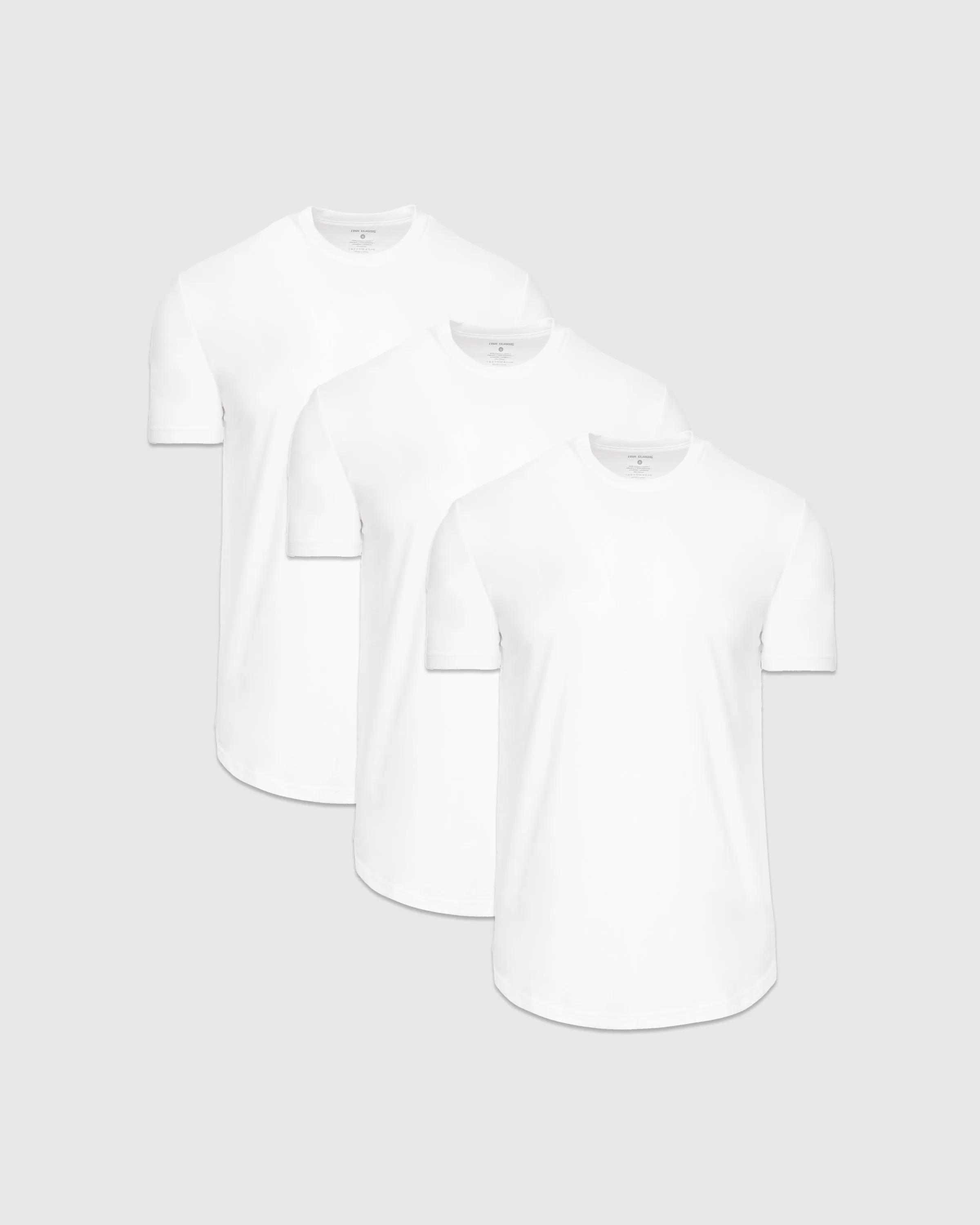 White Curved Hem Classic Crew Neck 3-Pack sold by True Classic