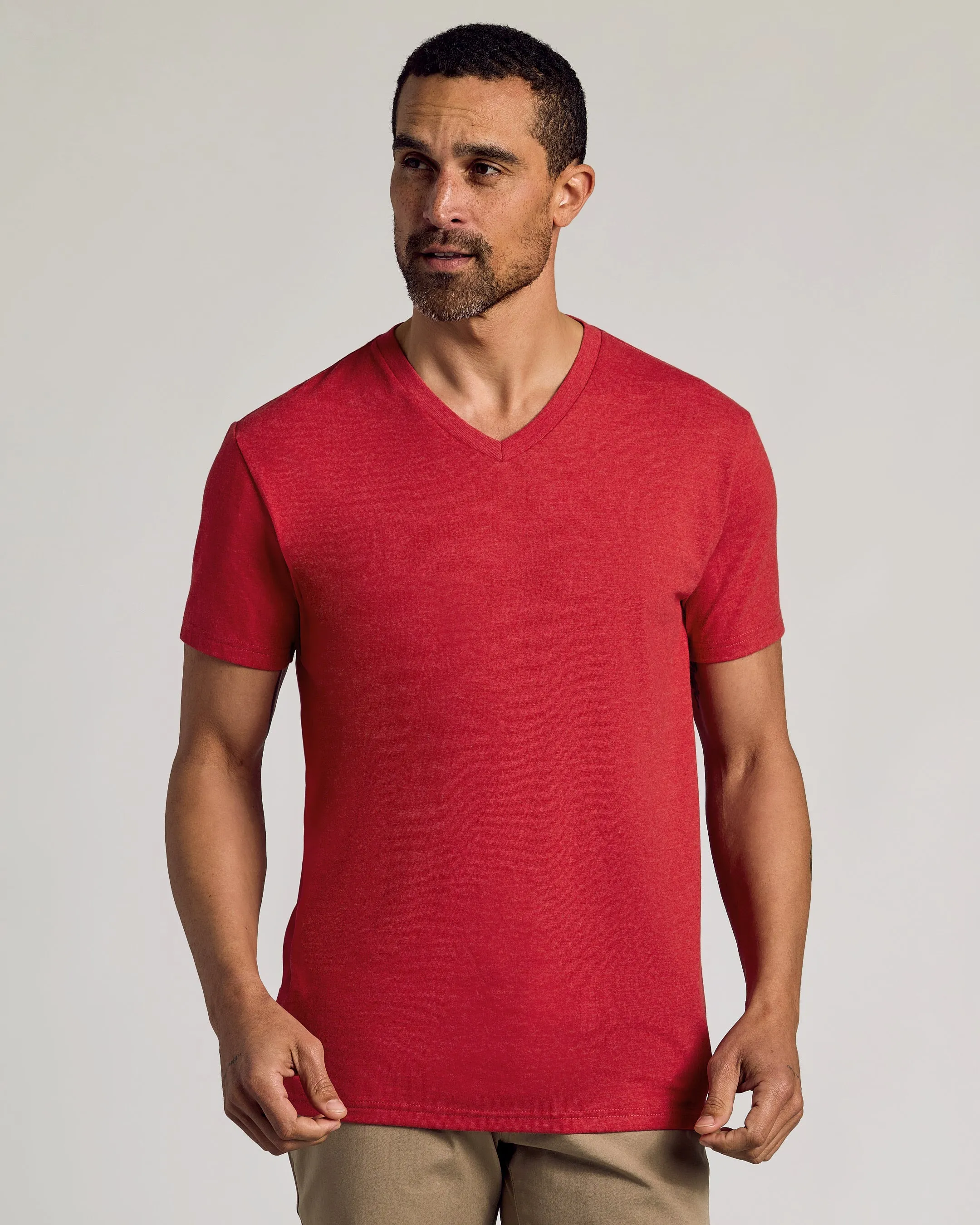 Dark Heather Lava Classic V-Neck sold by True Classic