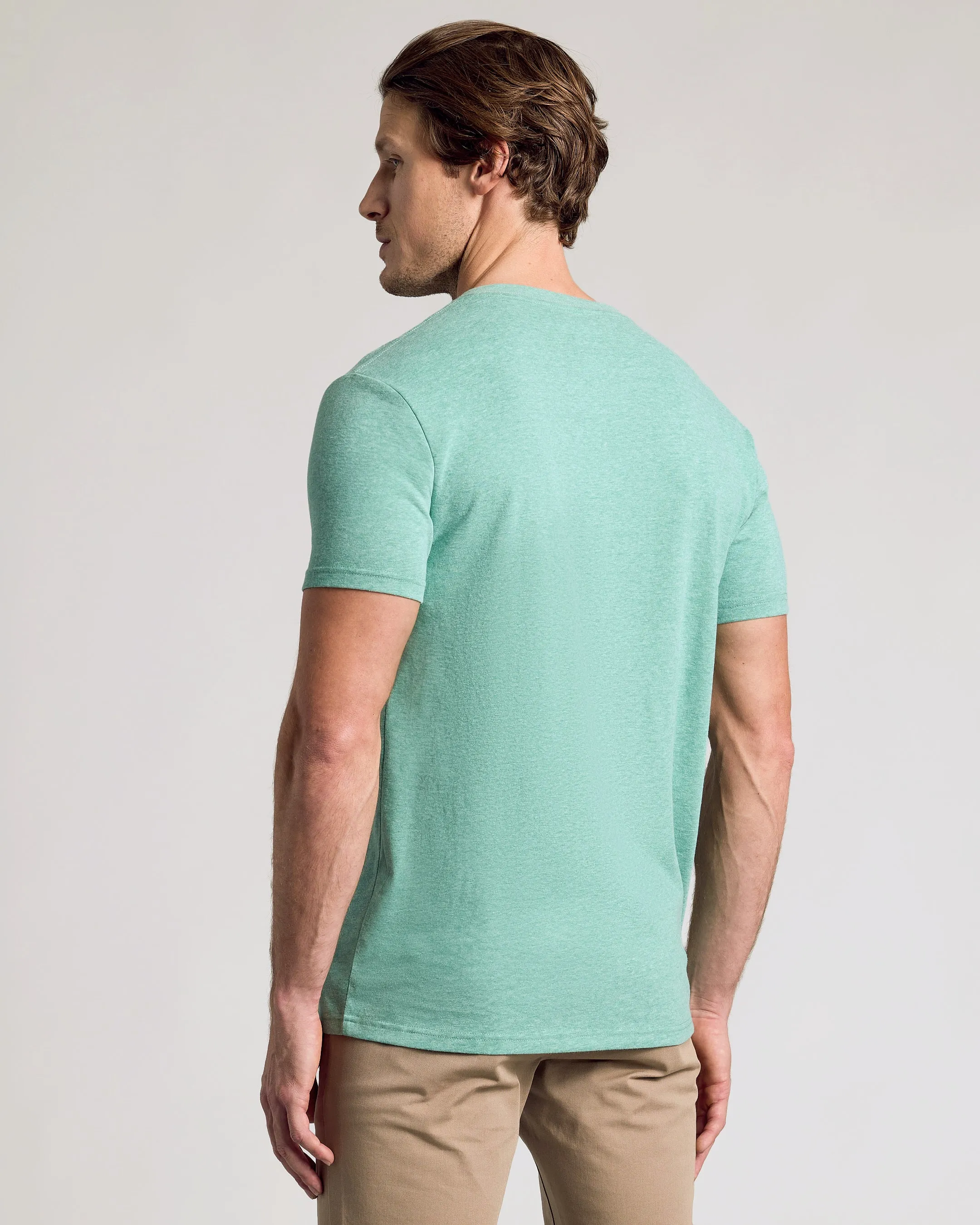 Light Heather Greenery Classic V-Neck sold by True Classic product image thumbnail 3