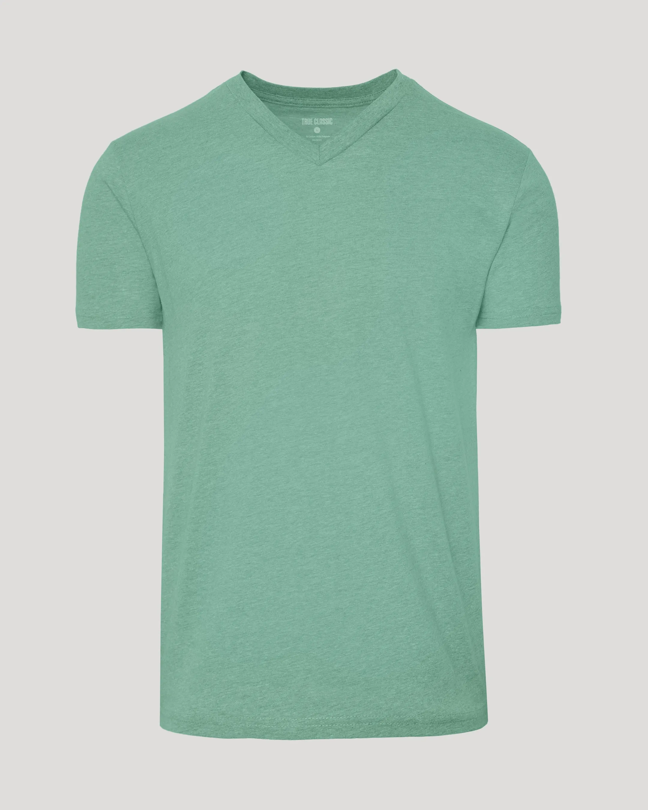 Light Heather Greenery Classic V-Neck sold by True Classic product image thumbnail 2