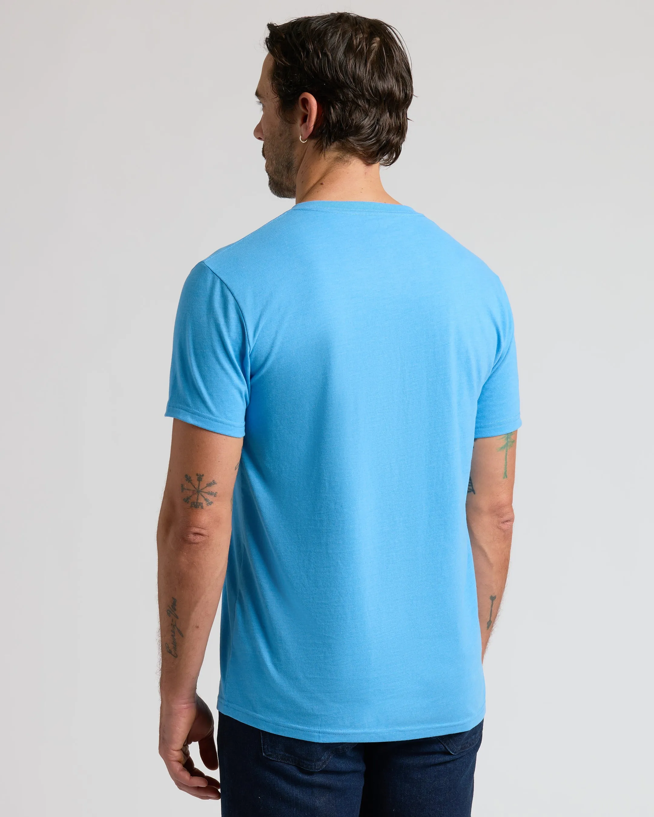 Dark Heather Bahama Blue Classic V-Neck sold by True Classic product image thumbnail 3