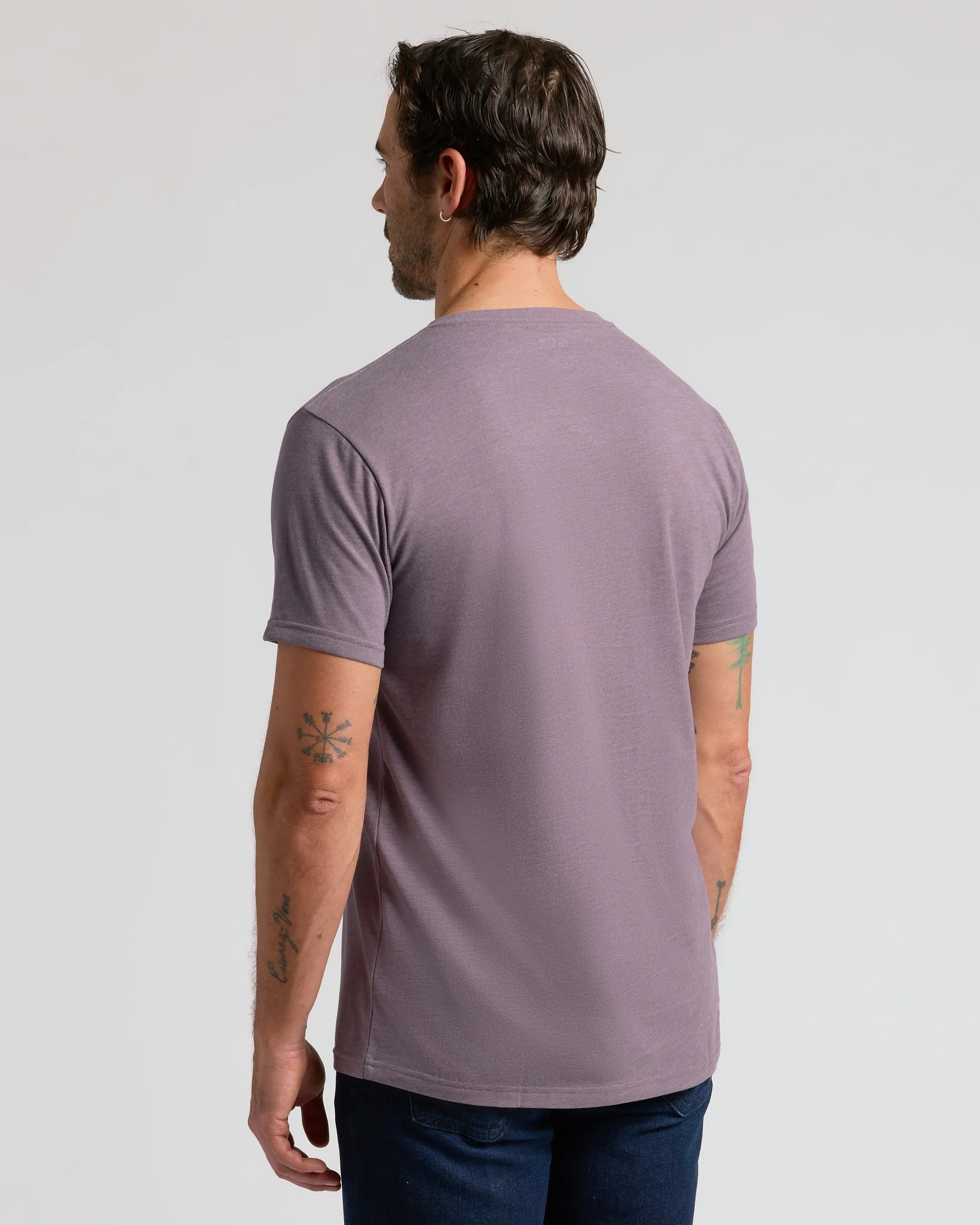 Dark Heather Amethyst Classic V-Neck sold by True Classic product image thumbnail 3