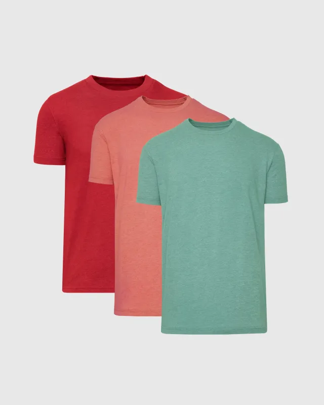 Vibrant Heather Short Sleeve Classic Crew 3-Pack sold by True Classic