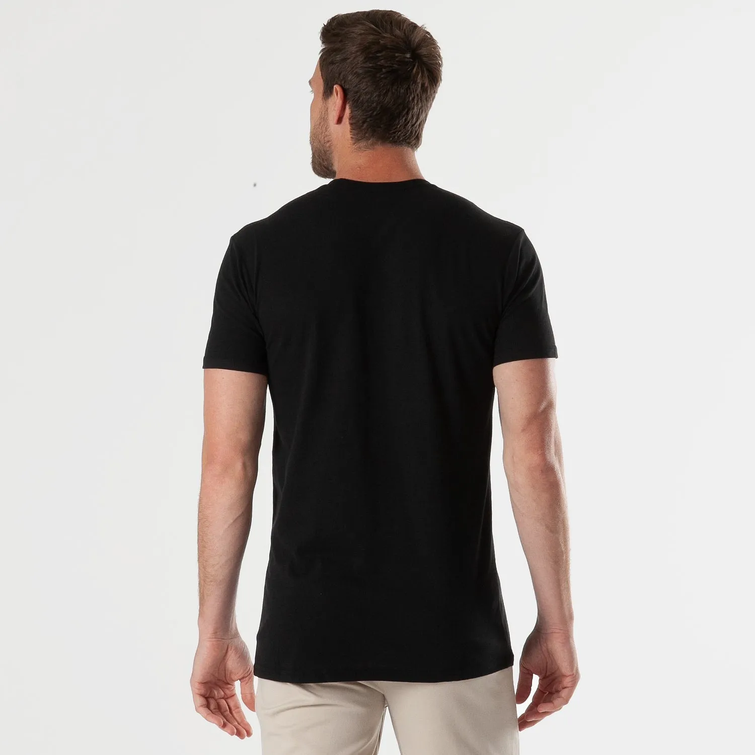 All Black Tall Straight Hem Crew Neck T-Shirt 3-Pack sold by True Classic product image thumbnail 3