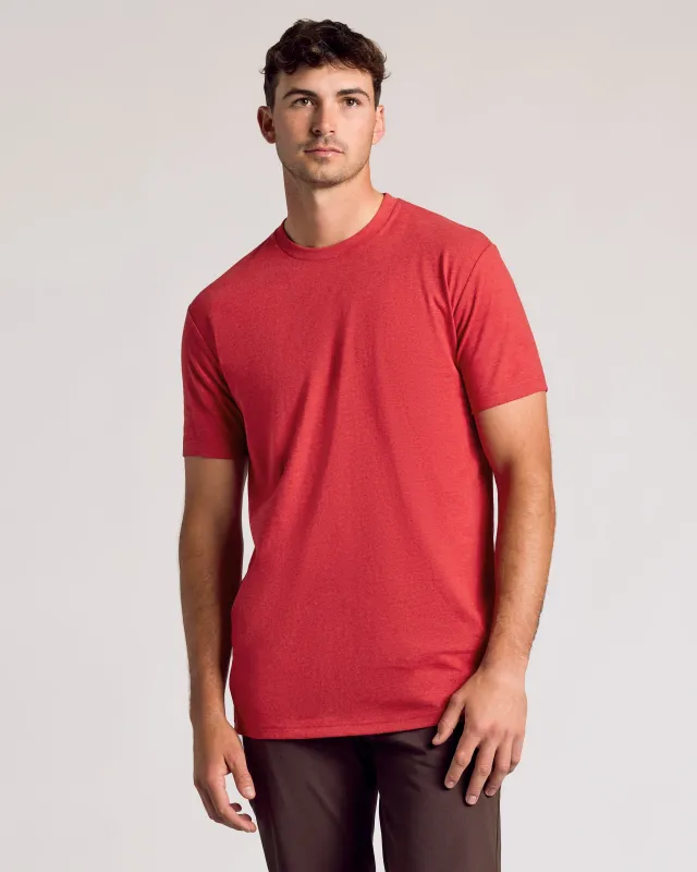 Dark Heather Lava Tall Straight Hem Crew Neck T-Shirt sold by True Classic