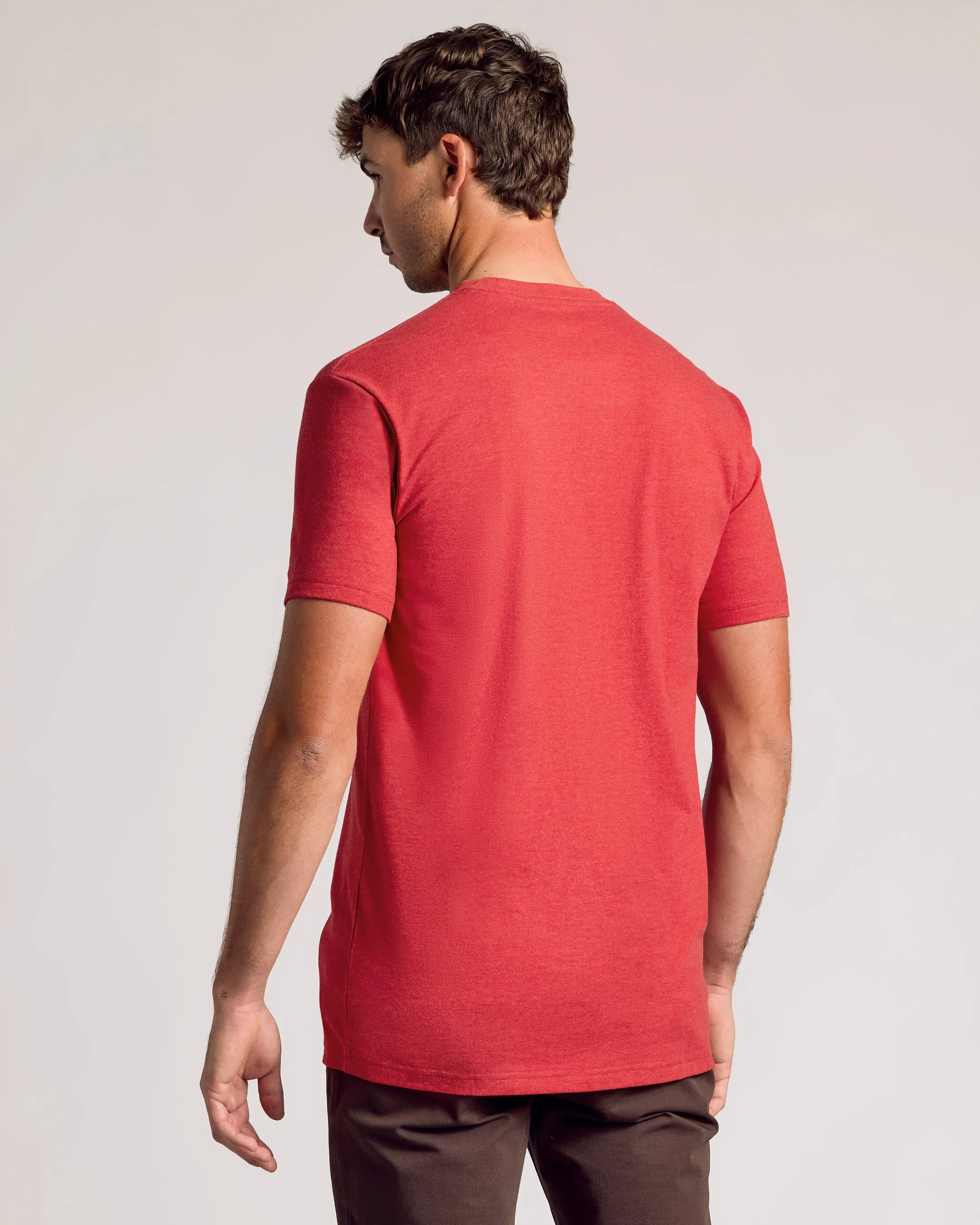 Dark Heather Lava Tall Straight Hem Crew Neck T-Shirt sold by True Classic product image thumbnail 3