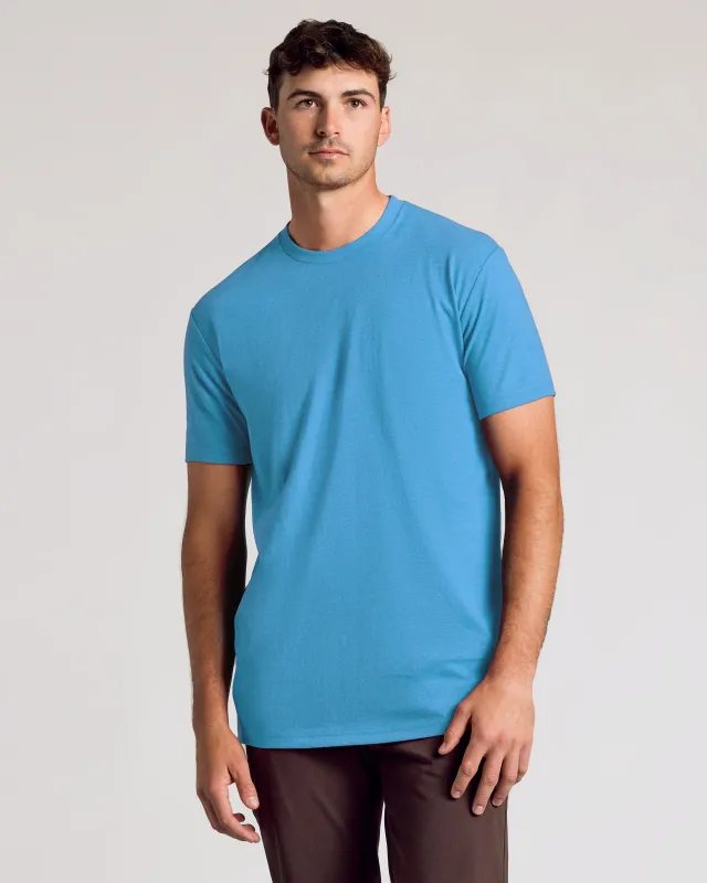 Dark Heather Bahama Blue Tall Straight Hem Crew Neck T-Shirt sold by True Classic
