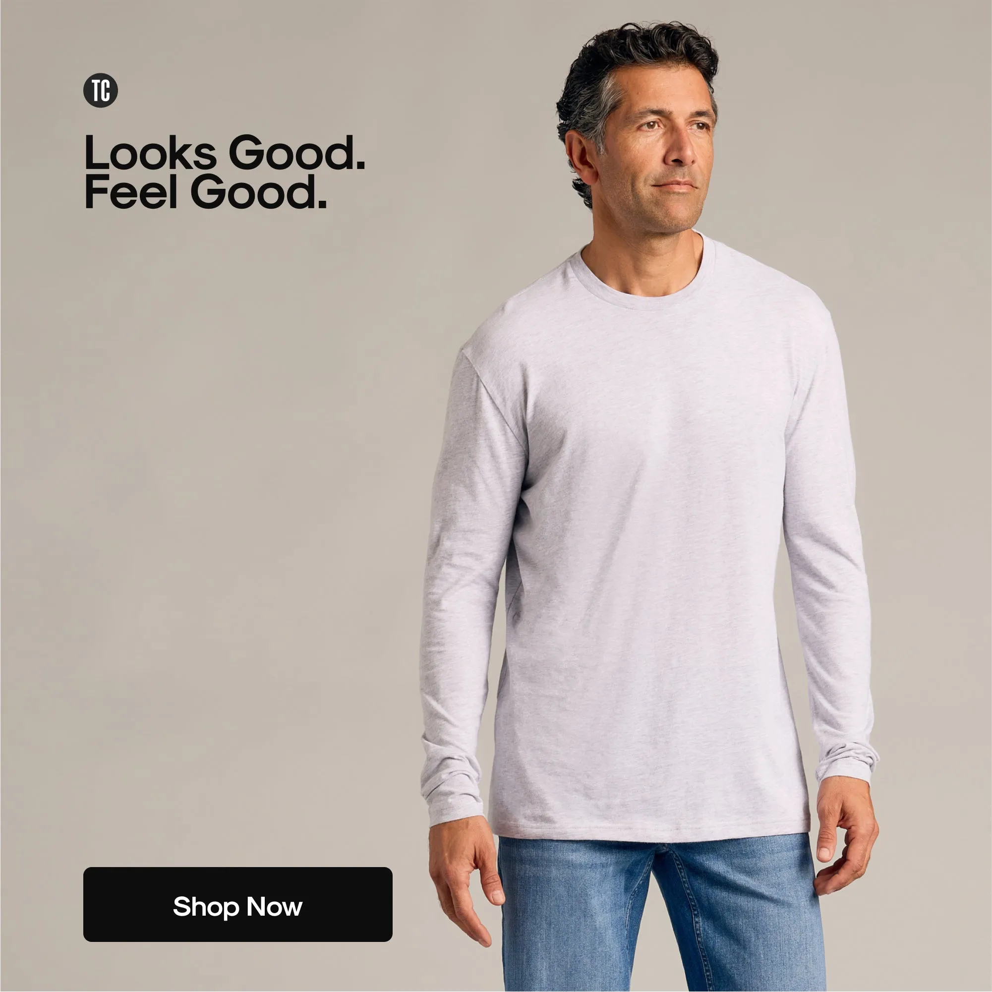 Black Long-Sleeve Crew Neck Tee - Premium Cotton Blend, Soft & Breathable, Classic Fit, Everyday Essential, Perfect for Layering & Casual Wear sold by True Classic product image thumbnail 4