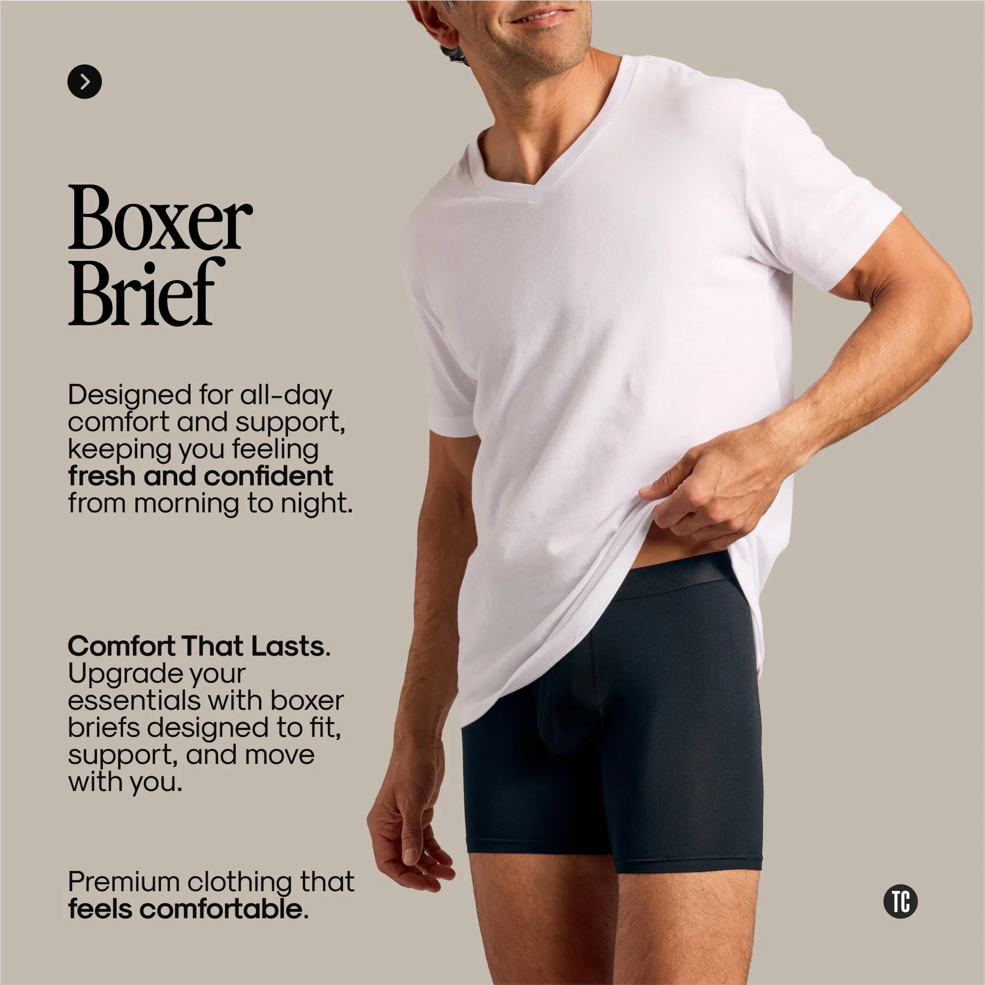 Carbon Boxer Briefs - Ultra-Soft Fabric, Moisture-Wicking, Supportive Fit, Everyday Comfort, Multipack Available sold by True Classic product image thumbnail 2
