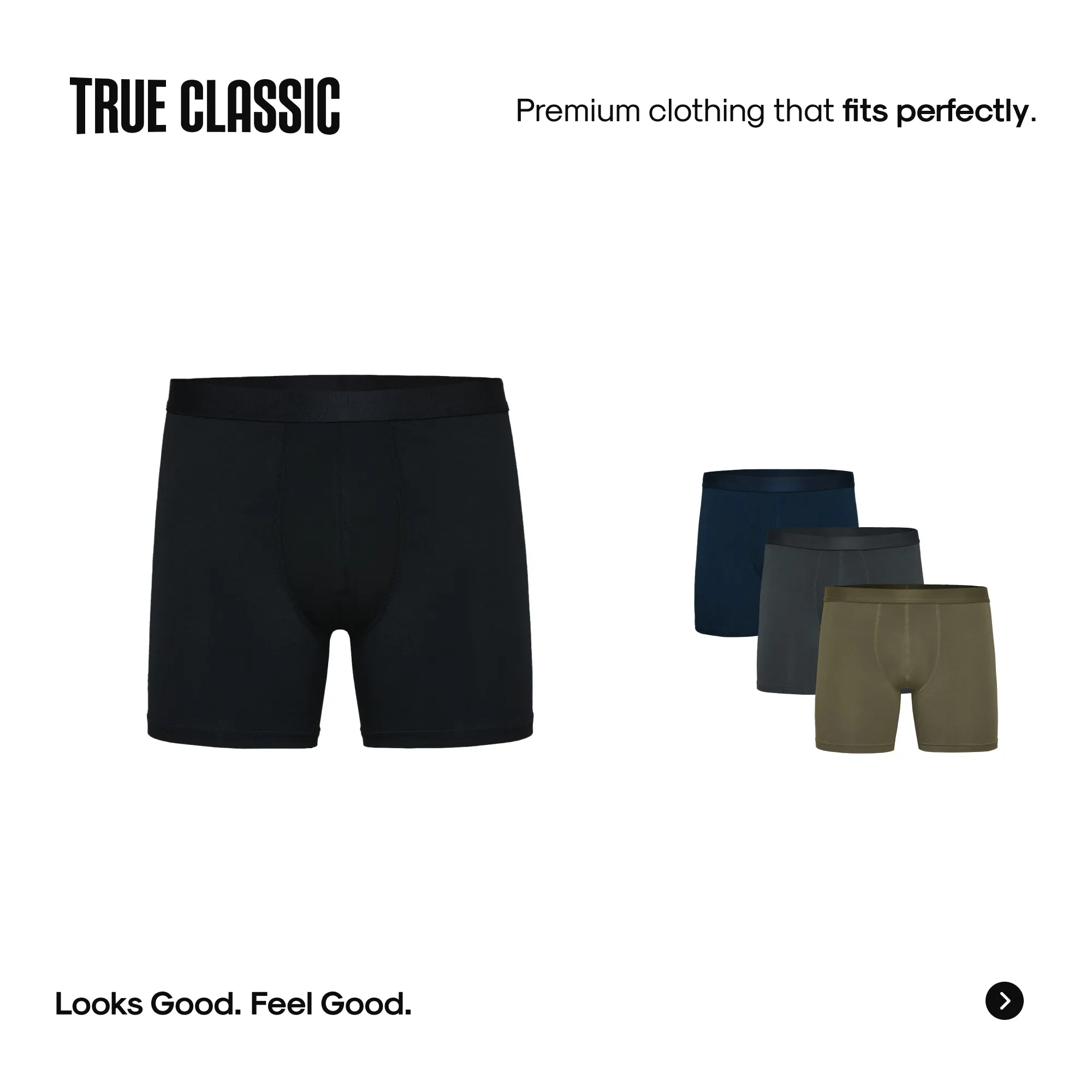 Carbon Boxer Briefs - Ultra-Soft Fabric, Moisture-Wicking, Supportive Fit, Everyday Comfort, Multipack Available sold by True Classic