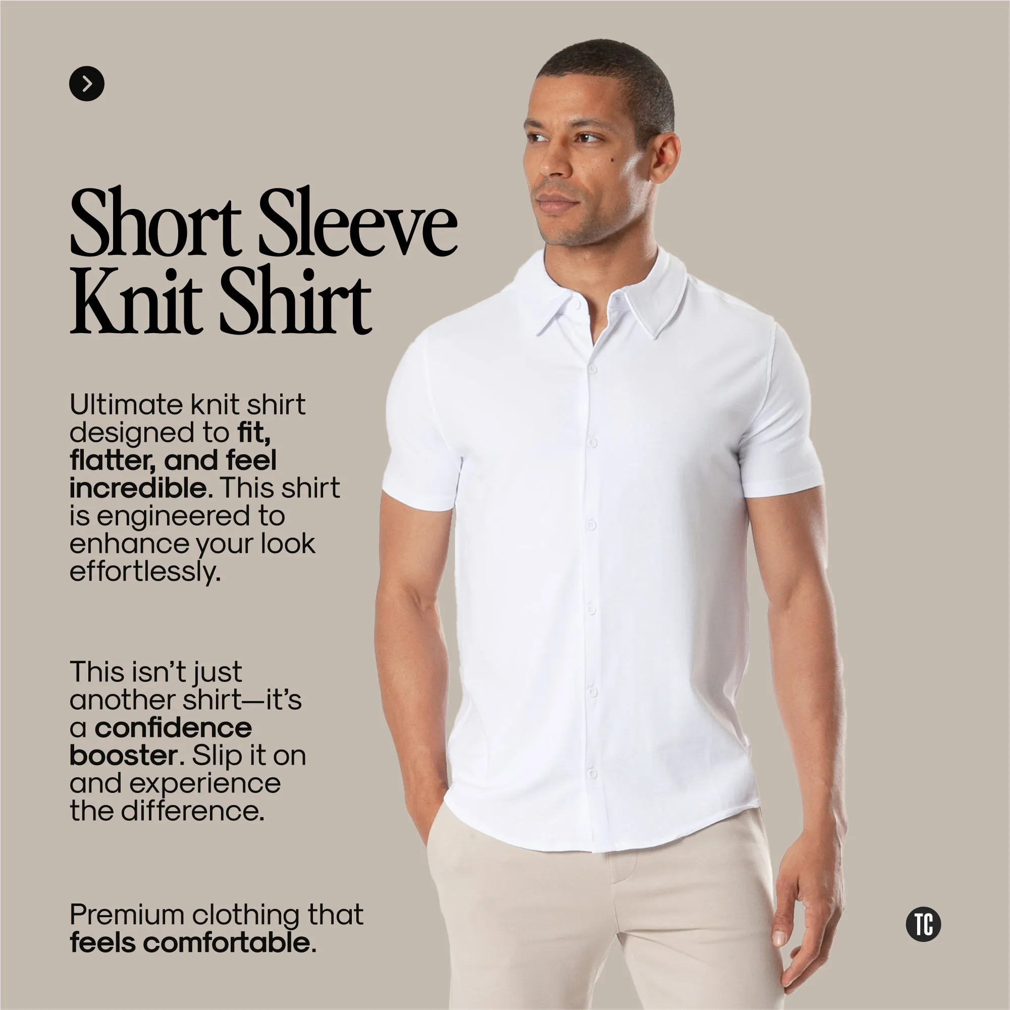Short Sleeve Knit Shirt – Tailored Fit, Soft Knit Fabric, Versatile Style, All-Day Comfort sold by True Classic product image thumbnail 2
