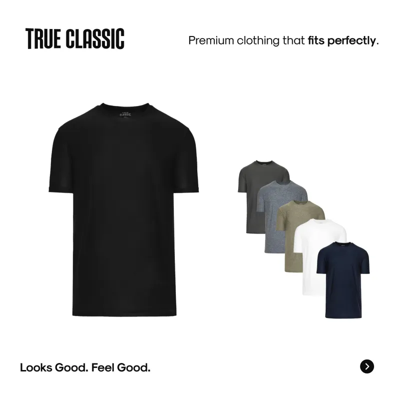 Active Short Sleeve Crew – Performance Fit, Moisture-Wicking Fabric, Activewear Comfort, Multi-Use Versatility made by True Classic