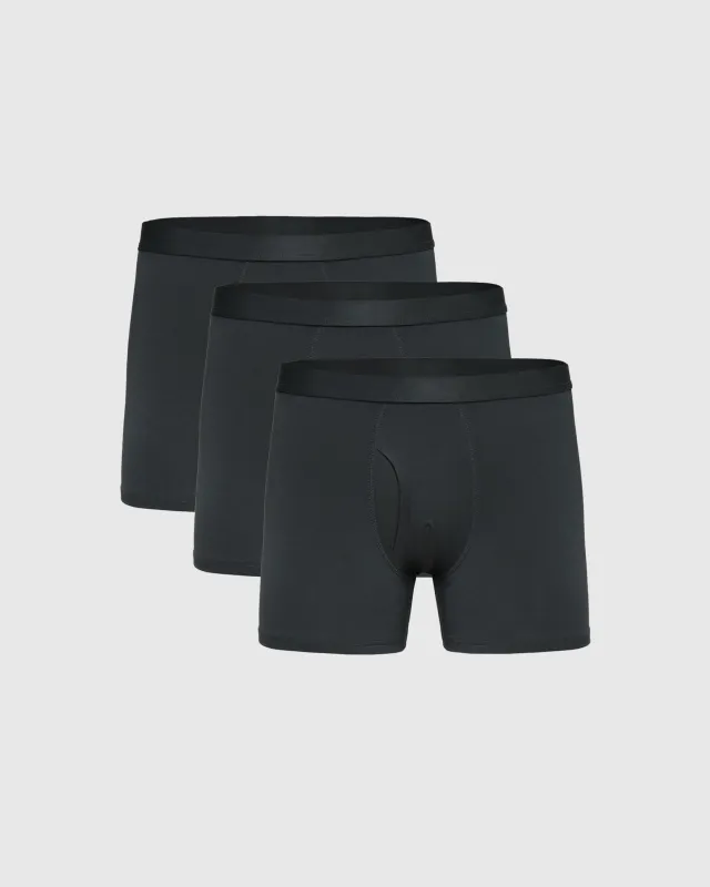Carbon Boxer Trunks W/ Fly 3-Pack sold by True Classic