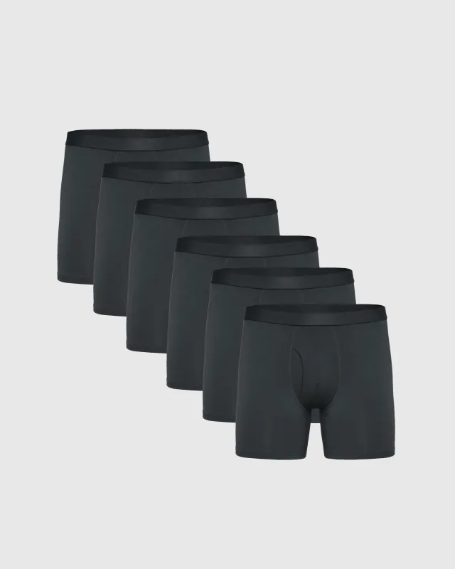 Carbon Boxer Briefs W/ Fly 6-Pack sold by True Classic