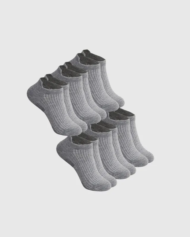 Heather Gray No Show Socks 6-Pack 2.0 sold by True Classic