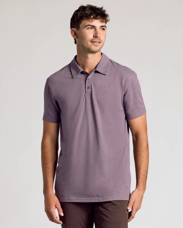 Dark Heather Amethyst Short Sleeve Tall Polo sold by True Classic