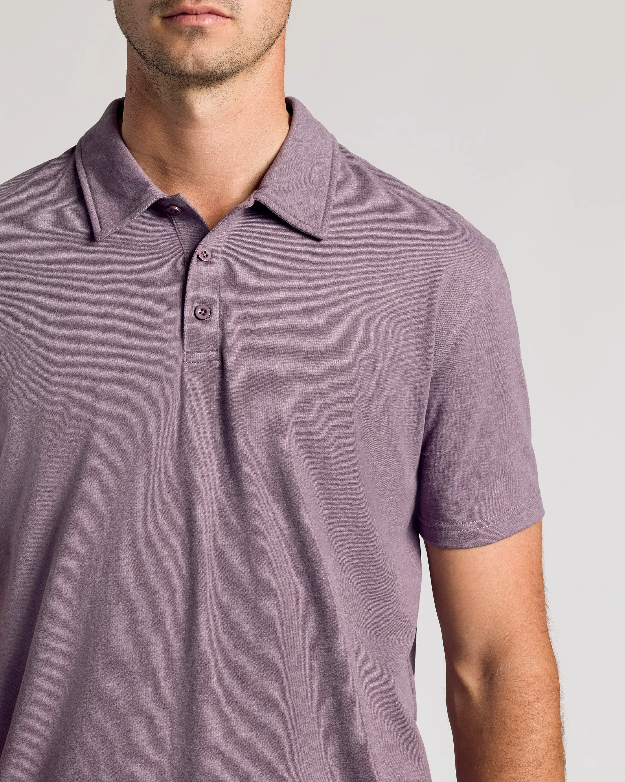 Dark Heather Amethyst Short Sleeve Tall Polo sold by True Classic product image thumbnail 5