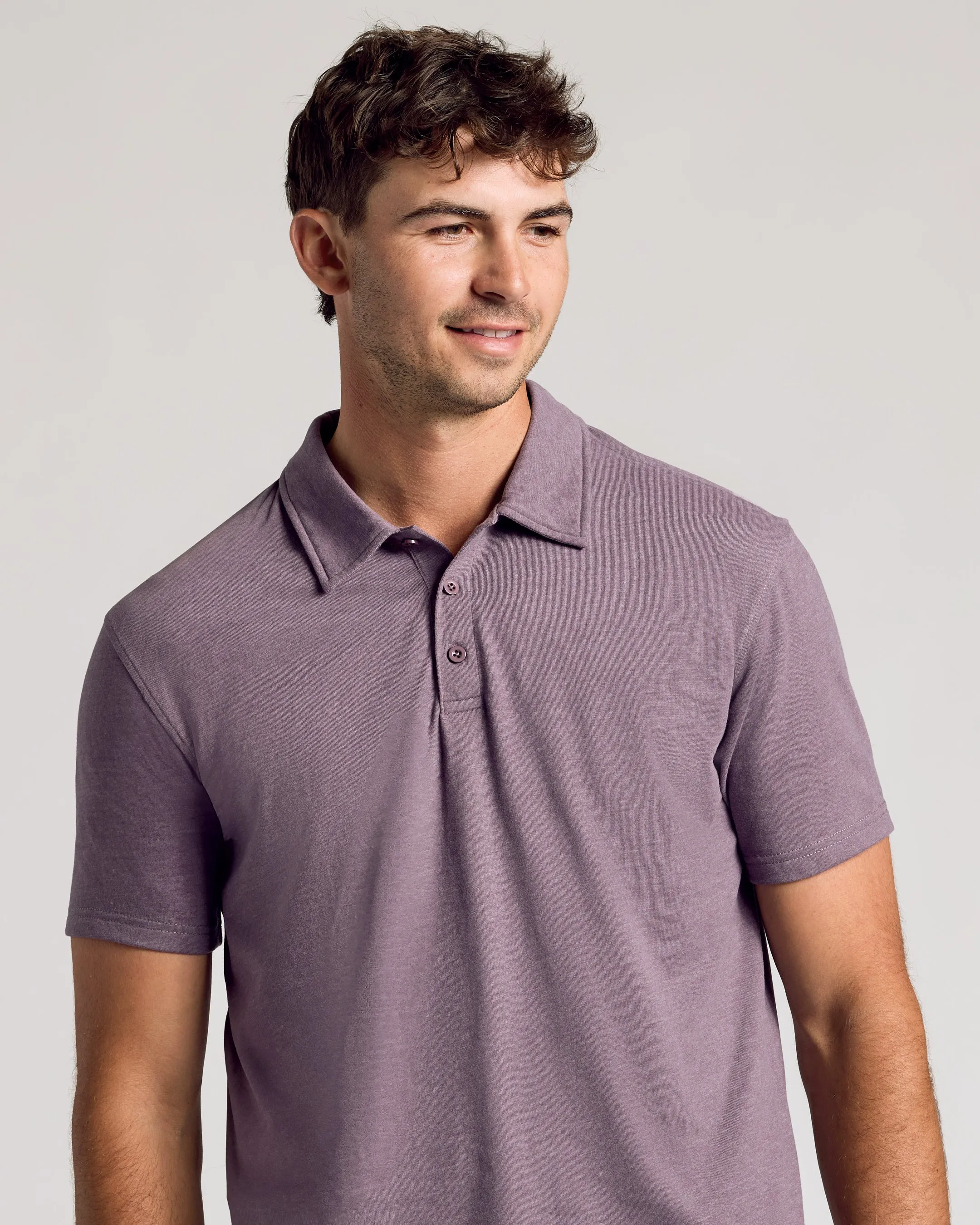Dark Heather Amethyst Short Sleeve Tall Polo sold by True Classic product image thumbnail 4