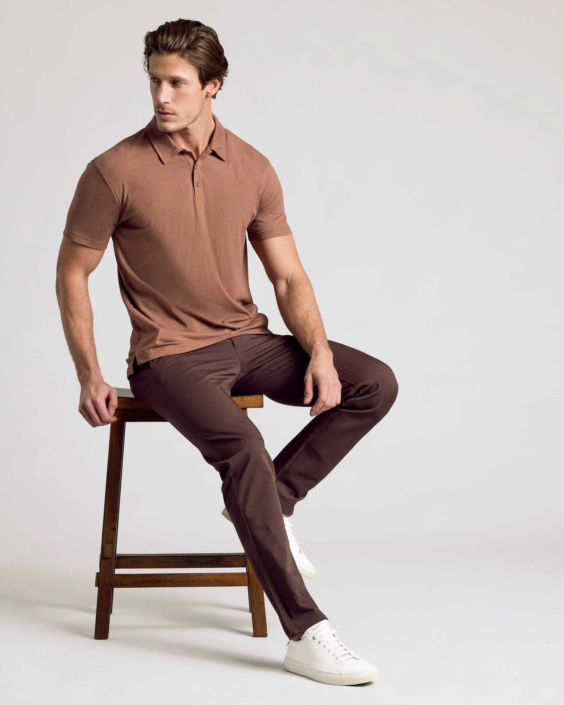 Dark Heather Sepia Classic Polo sold by True Classic product image thumbnail 4