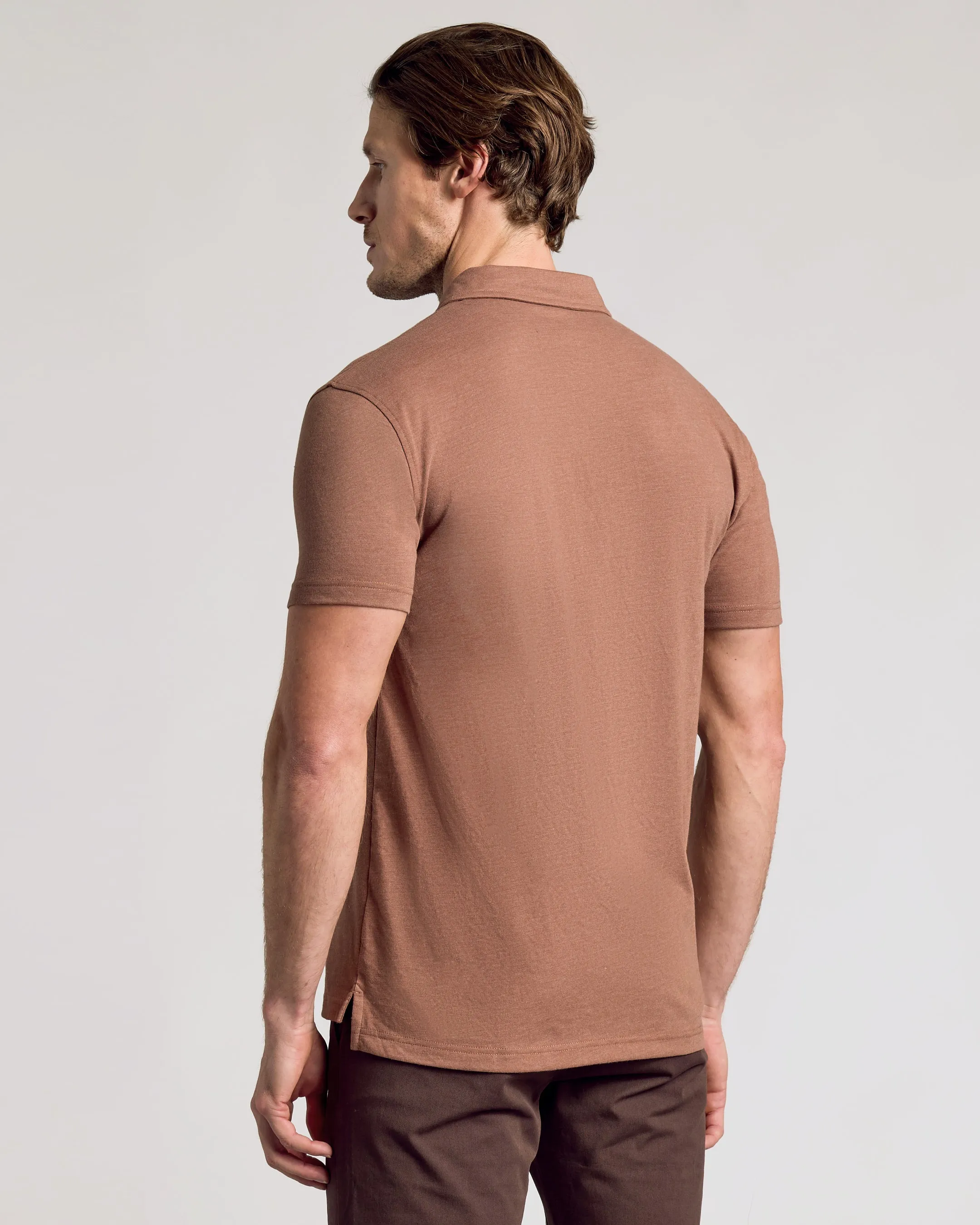 Dark Heather Sepia Classic Polo sold by True Classic product image thumbnail 3