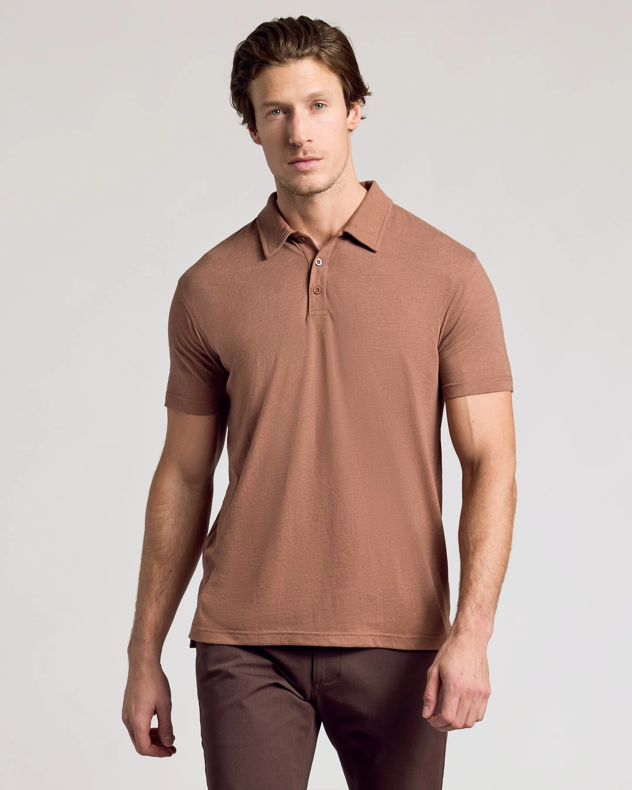 Dark Heather Sepia Classic Polo sold by True Classic