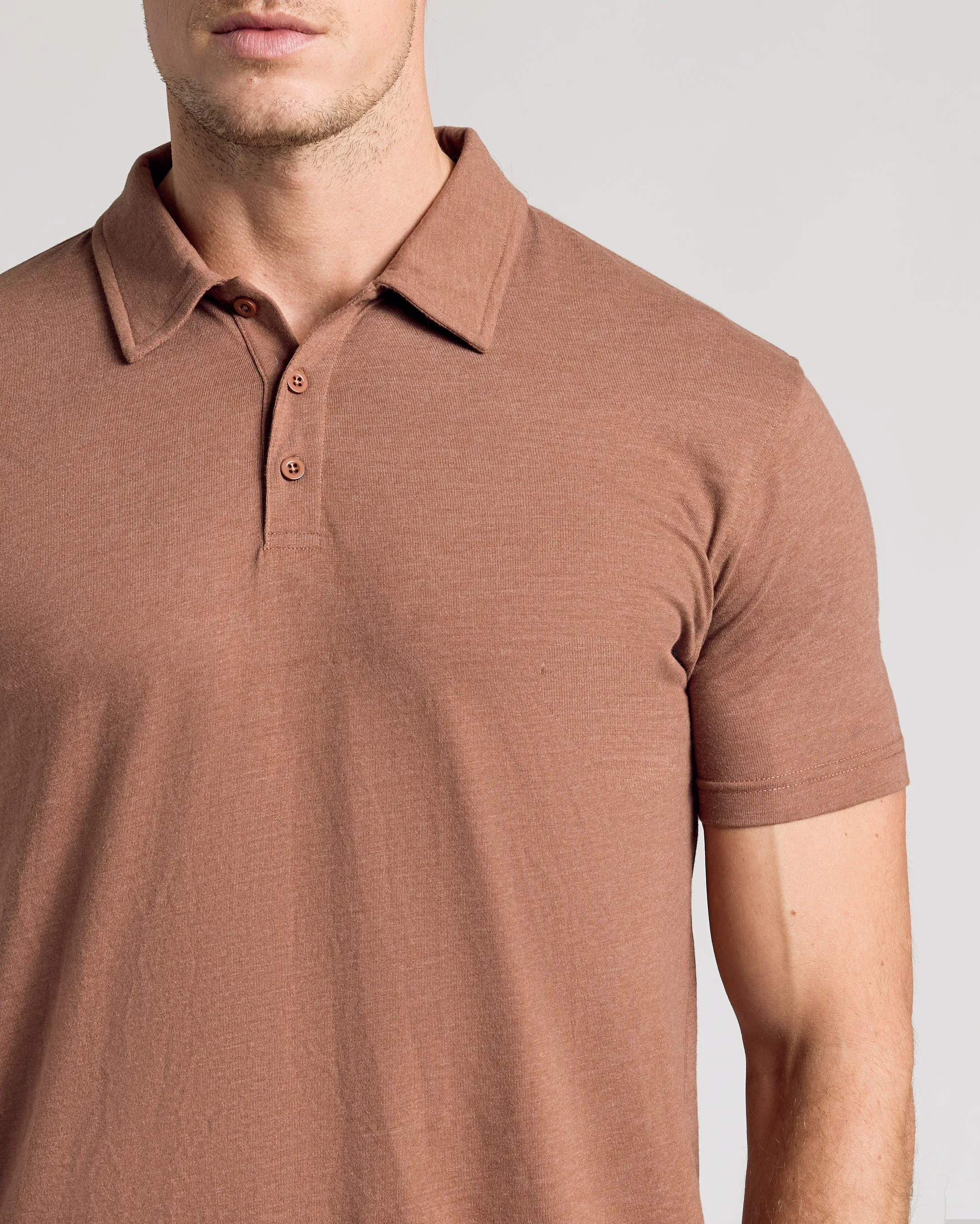 Dark Heather Sepia Classic Polo sold by True Classic product image thumbnail 5