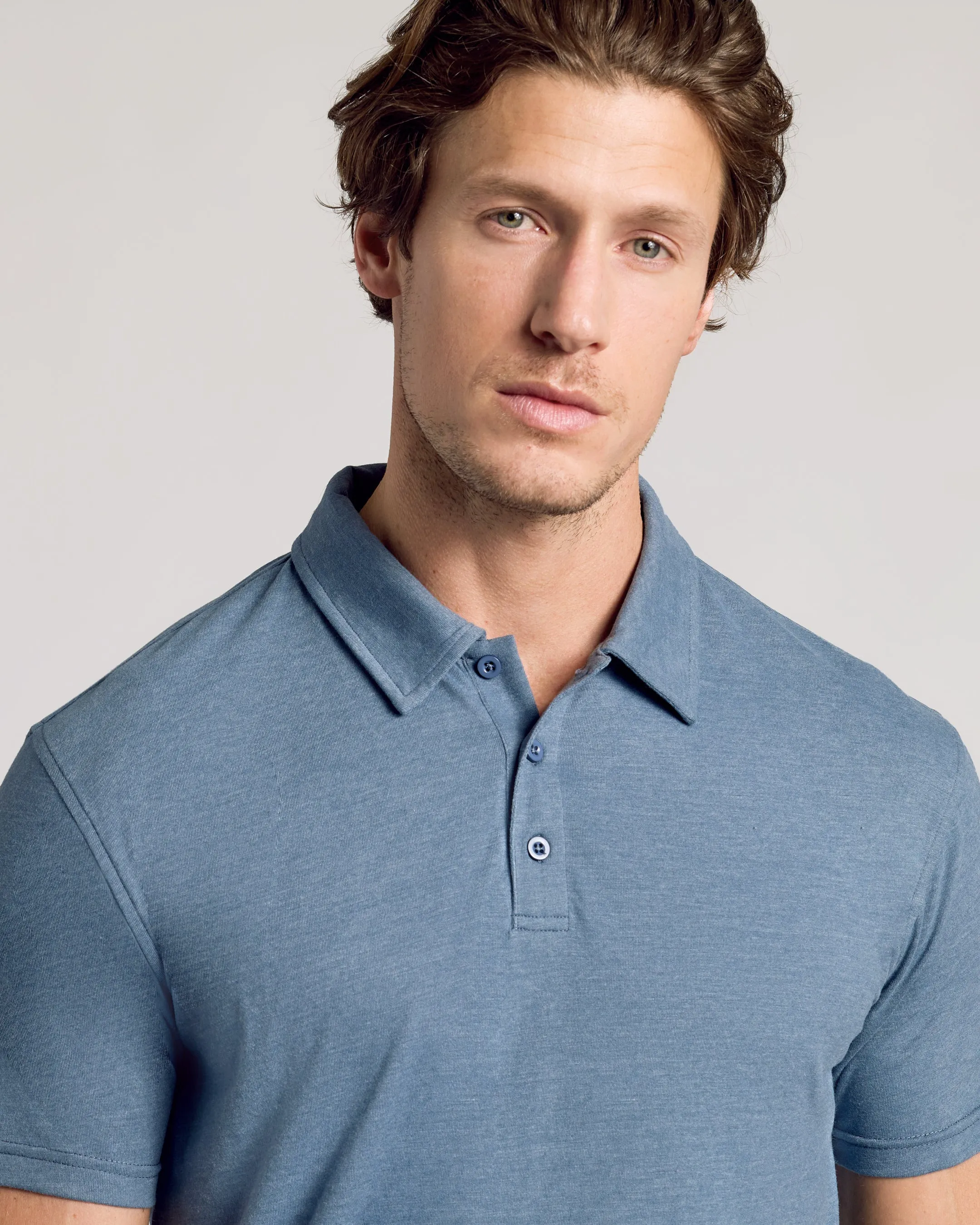 Dark Heather Tempest Short Sleeve Polo sold by True Classic product image thumbnail 4