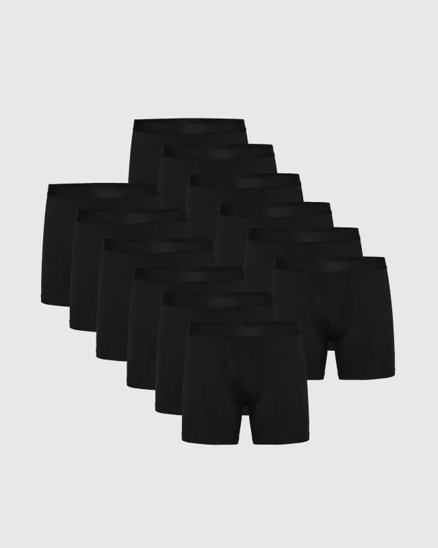 Black Boxer Briefs W/ Fly 12-Pack sold by True Classic