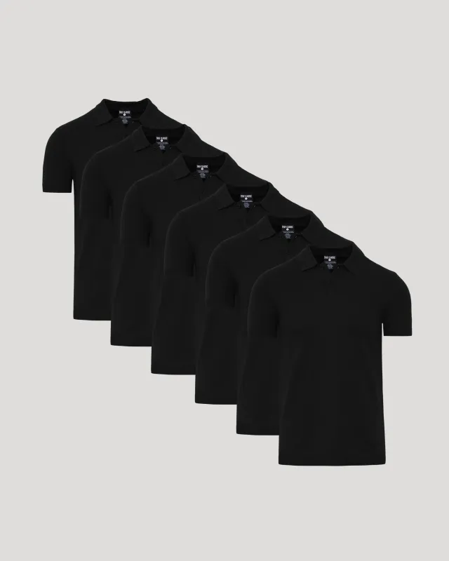 All Black Short Sleeve Sweater Polo 6-Pack sold by True Classic
