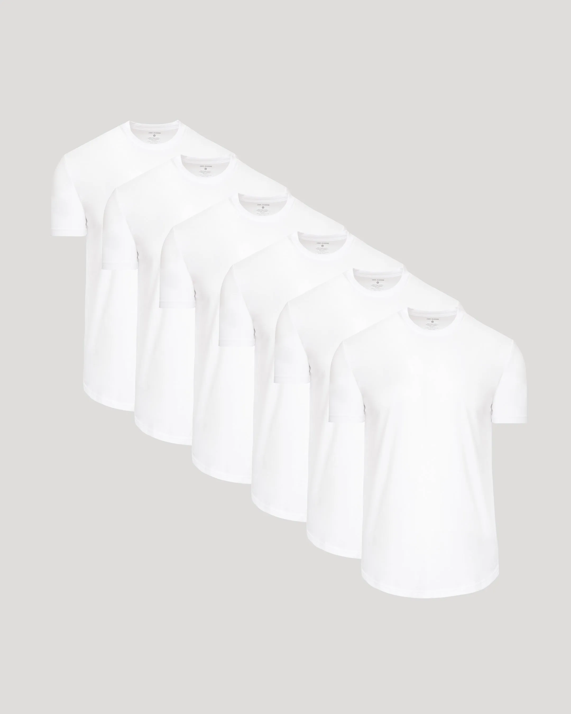 White Curved Hem Classic Crew Neck 6-Pack sold by True Classic