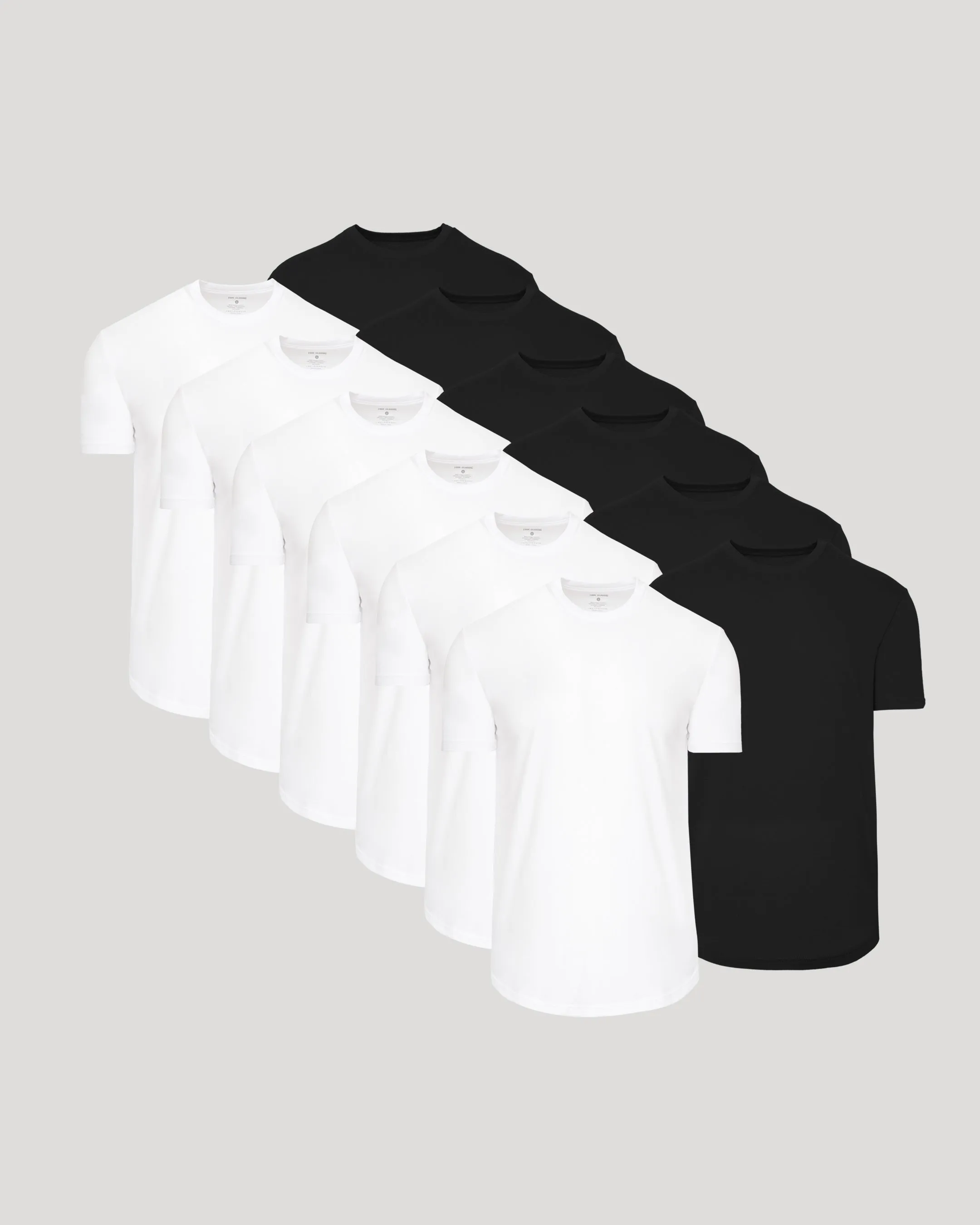 Black & White Curved Hem Classic Crew Neck 12-Pack sold by True Classic