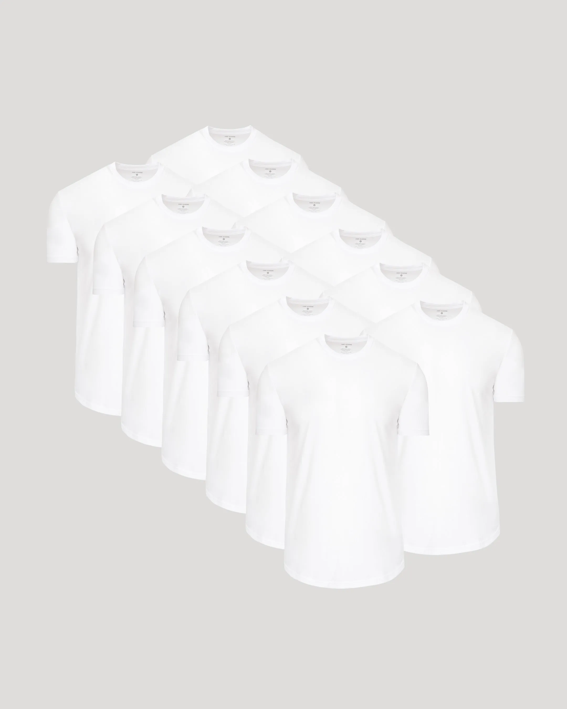 White Curved Hem Classic Crew Neck 12-Pack sold by True Classic