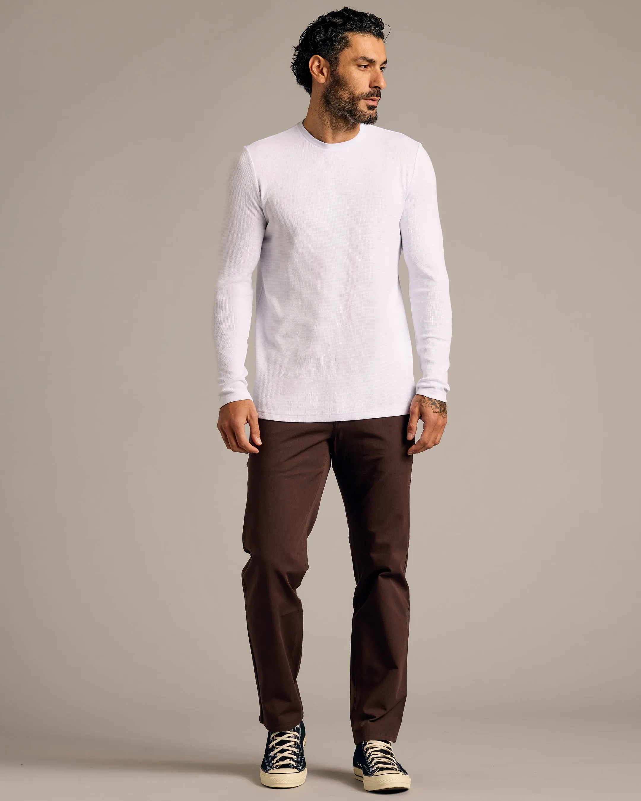 White Waffle Long Sleeve Crew Neck 6-Pack sold by True Classic product image thumbnail 4