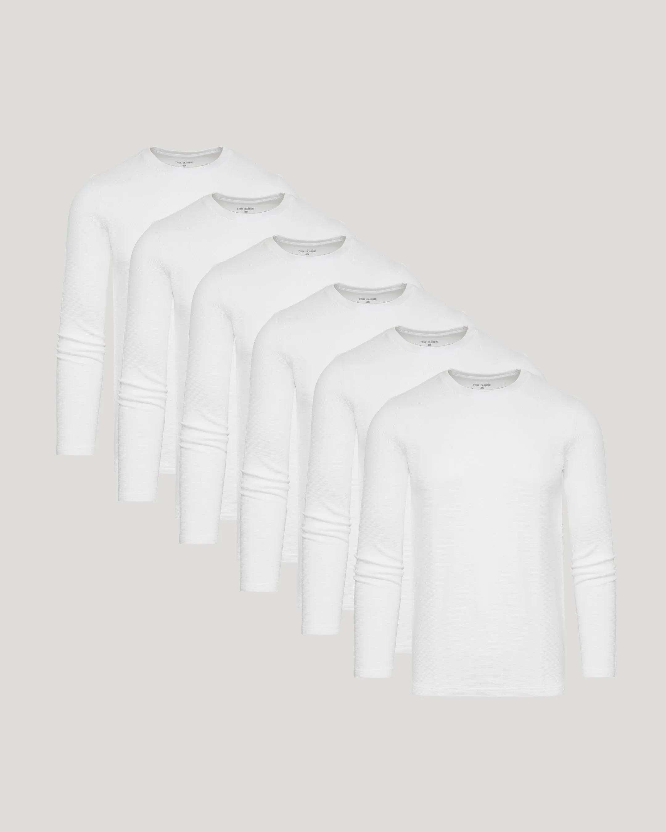 White Waffle Long Sleeve Crew Neck 6-Pack sold by True Classic
