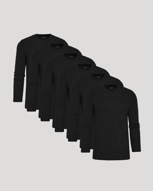Black Waffle Long Sleeve Crew Neck 6-Pack sold by True Classic