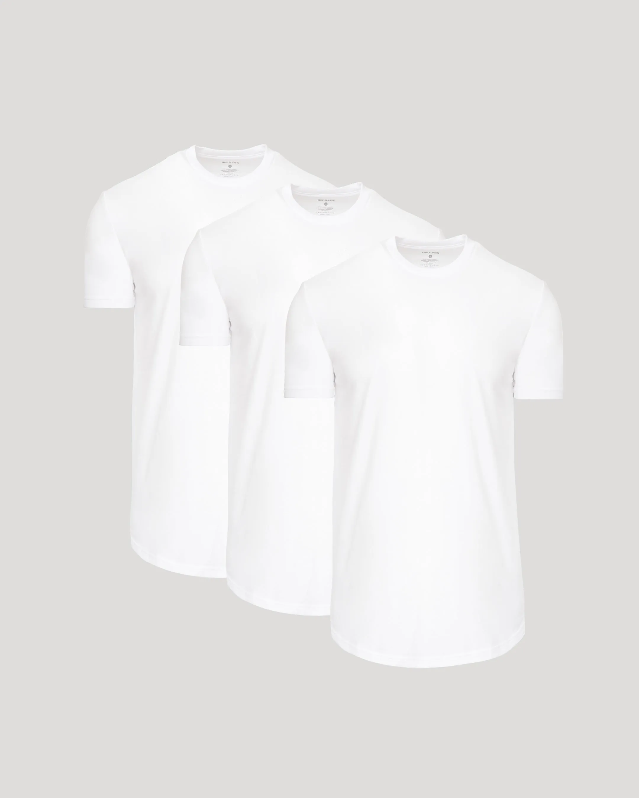 All White Short Sleeve Tall Curved Hem Crew 3-Pack sold by True Classic
