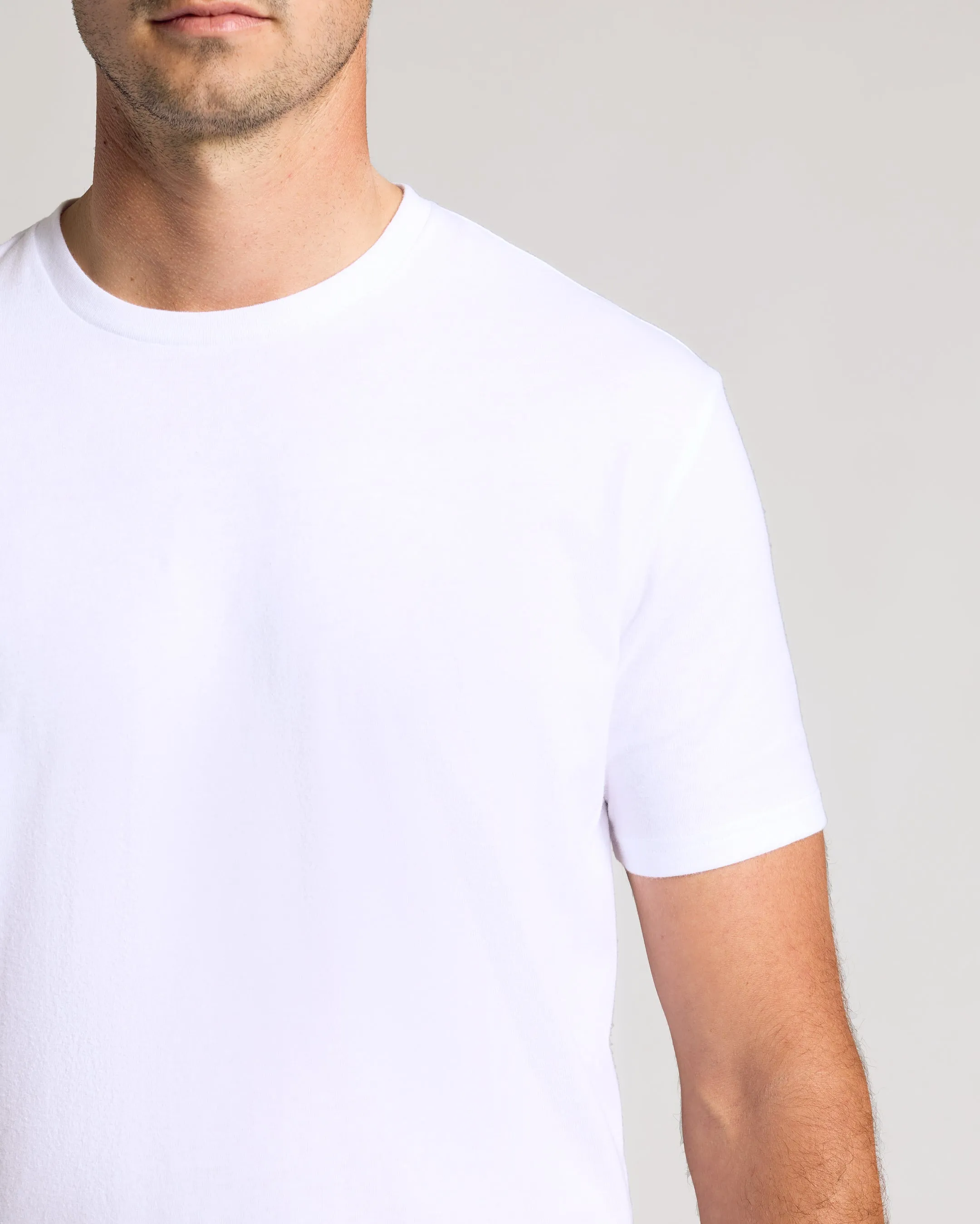 All White Short Sleeve Tall Curved Hem Crew 3-Pack sold by True Classic product image thumbnail 5