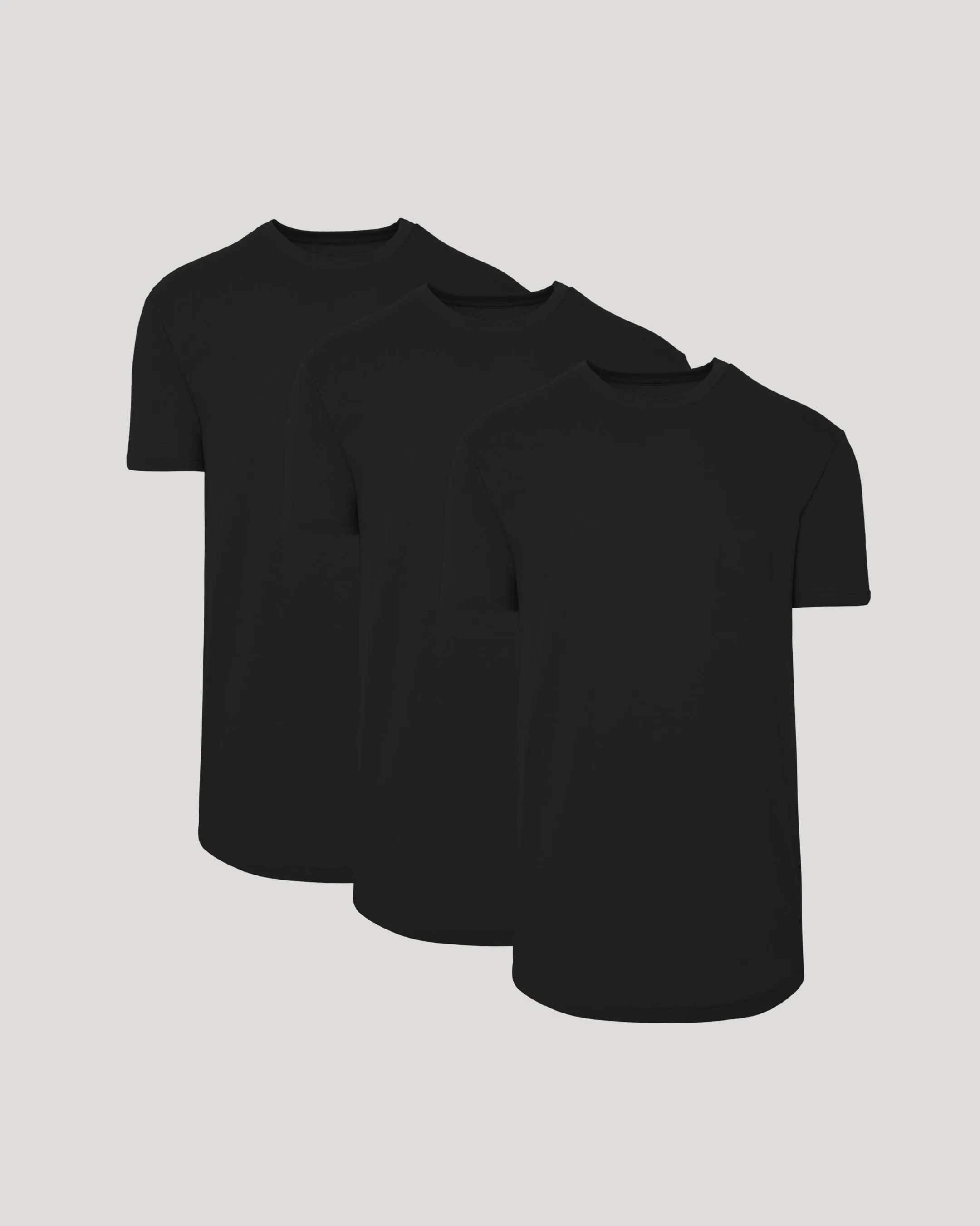 All Black Short Sleeve Tall Curved Hem Crew 3-Pack sold by True Classic