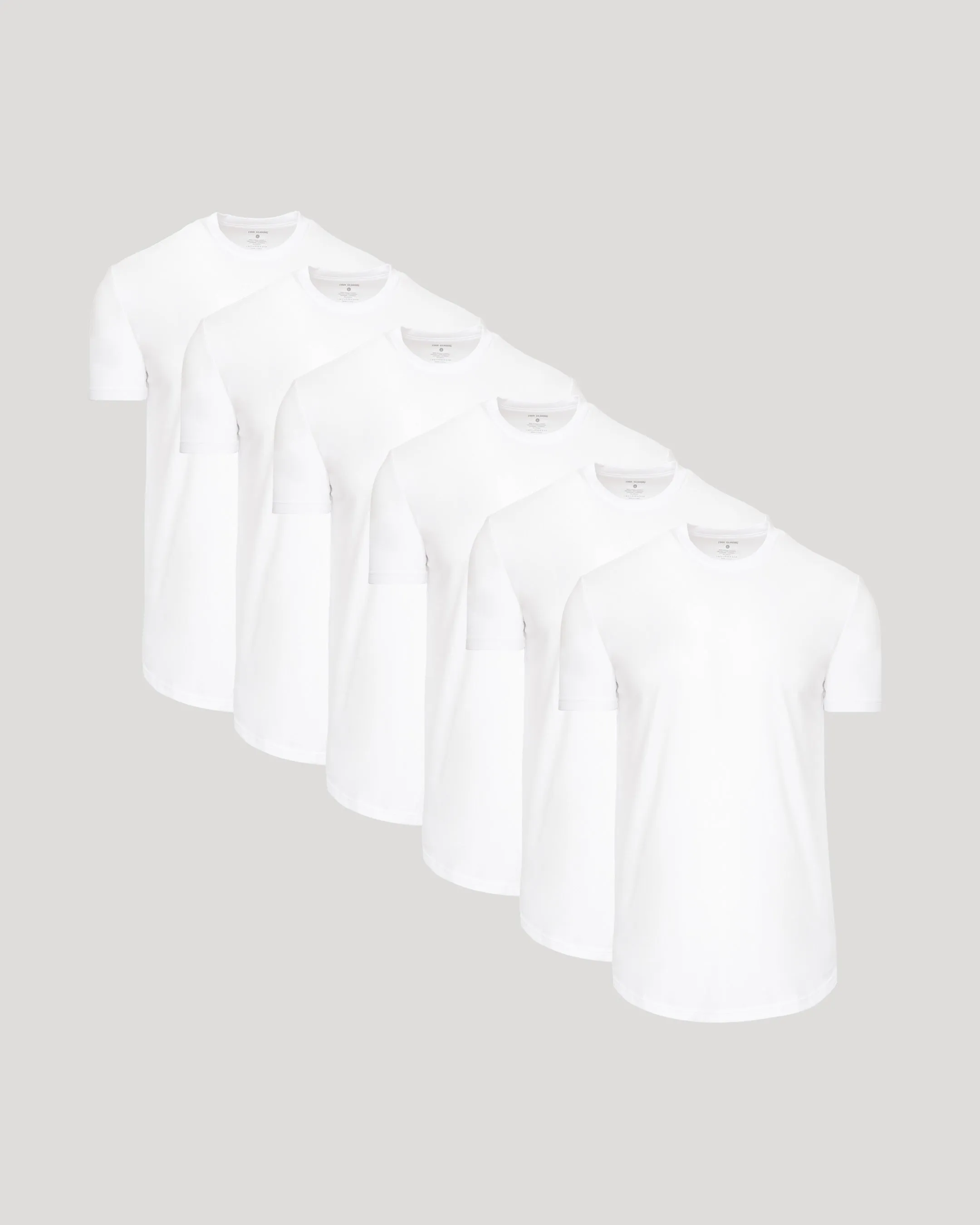 All White Short Sleeve Tall Curved Hem Crew 6-Pack sold by True Classic