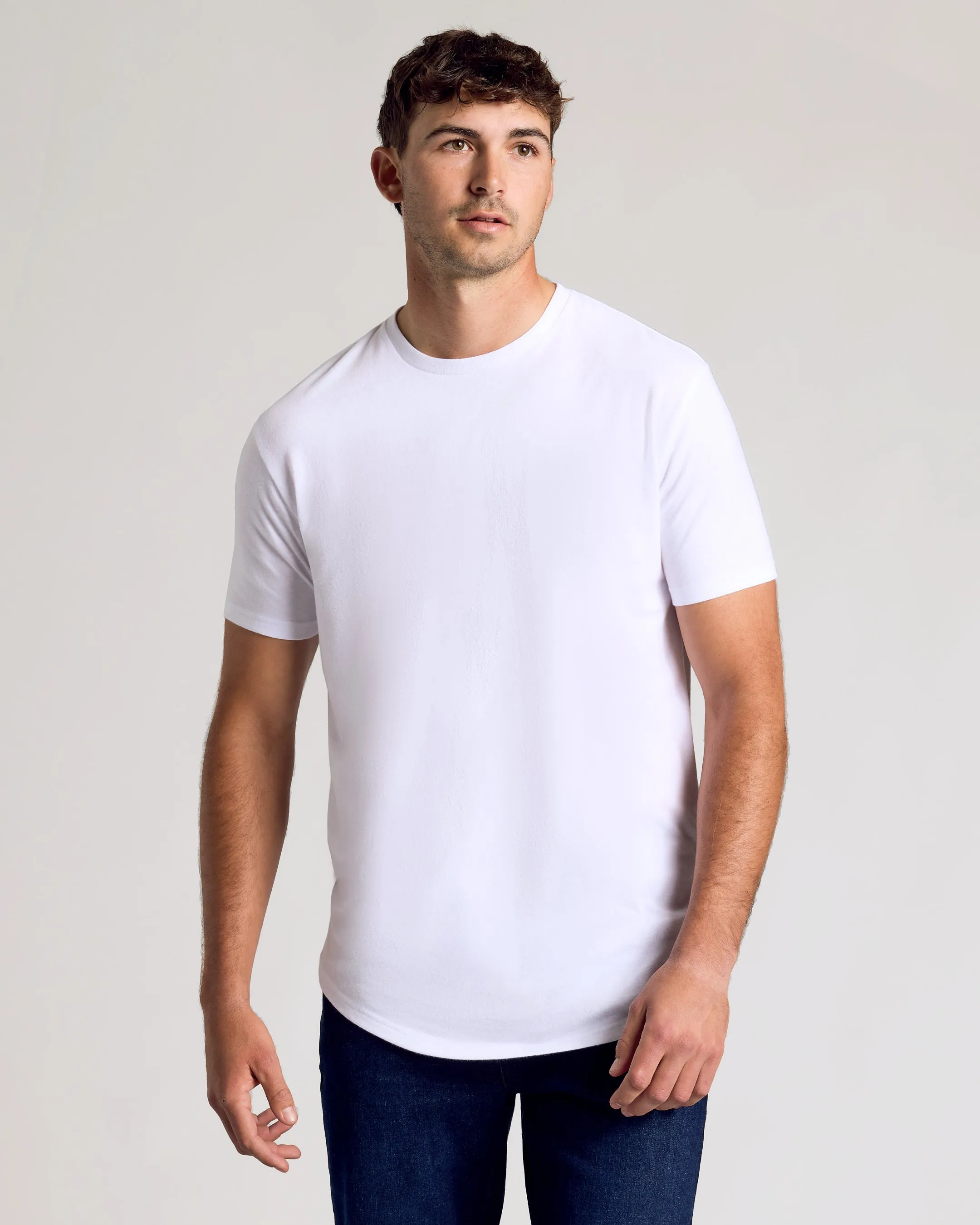 All White Short Sleeve Tall Curved Hem Crew 6-Pack sold by True Classic product image thumbnail 4