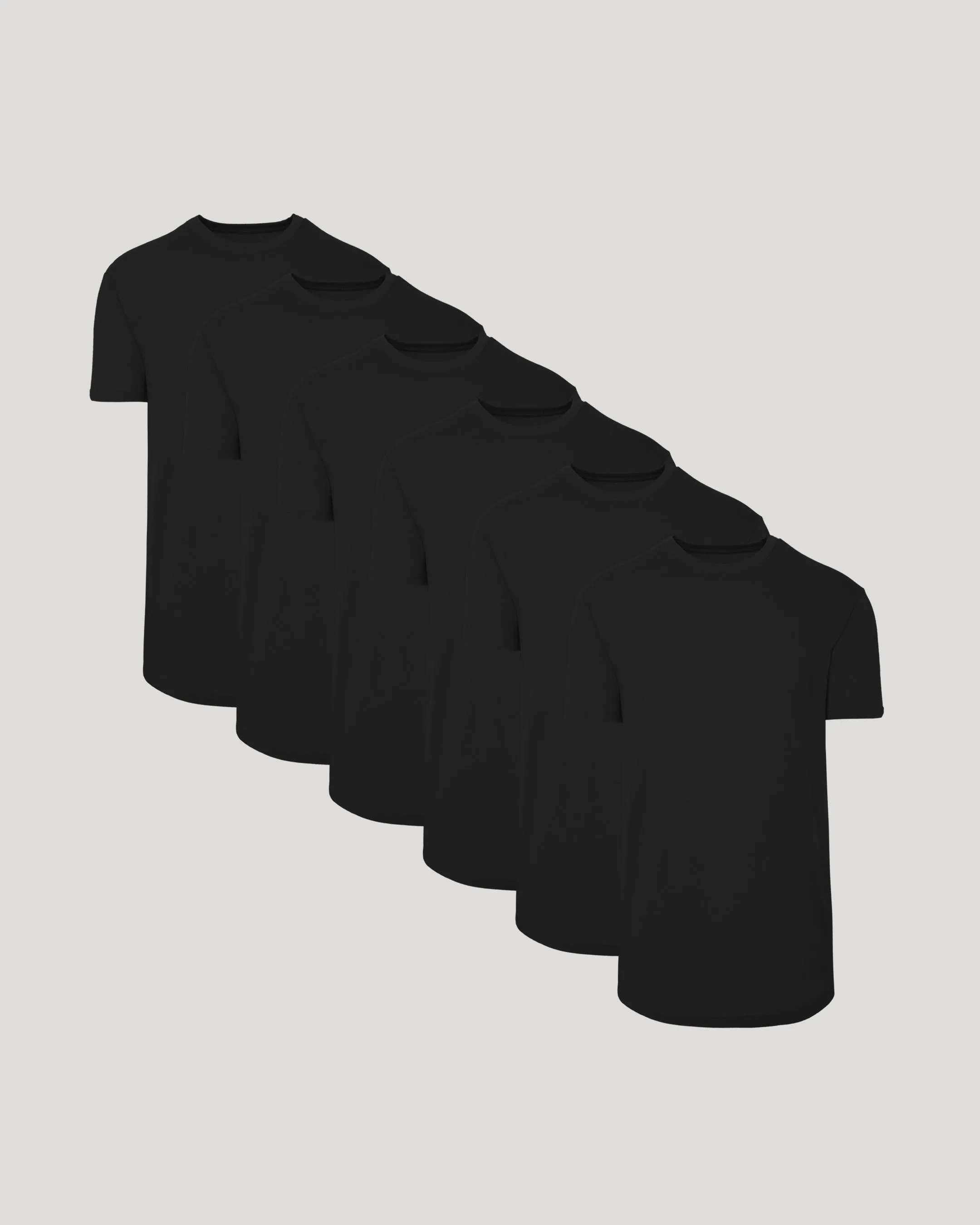 All Black Short Sleeve Tall Curved Hem Crew 6-Pack sold by True Classic