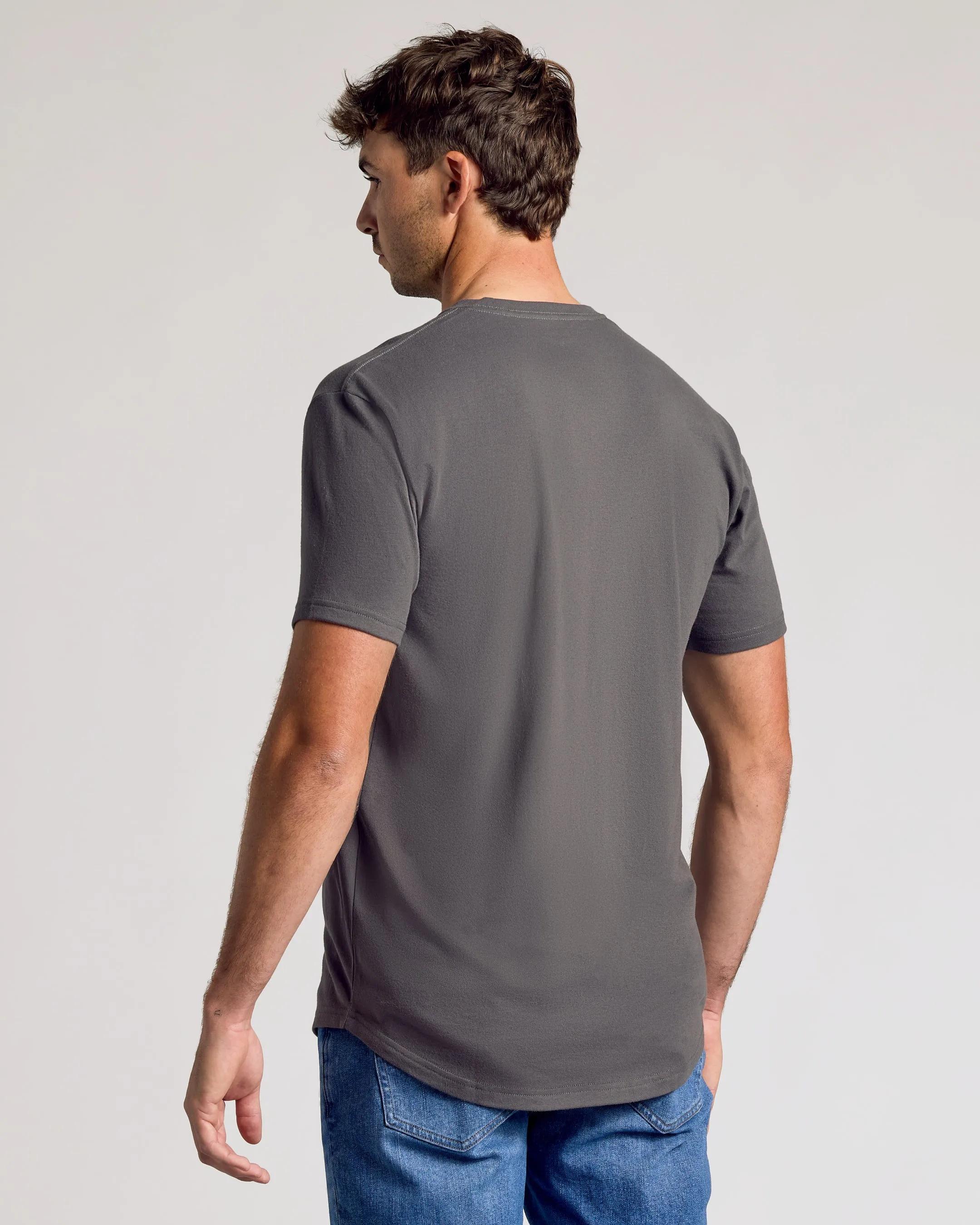 Carbon Short Sleeve Tall Curved Hem Crew sold by True Classic product image thumbnail 3
