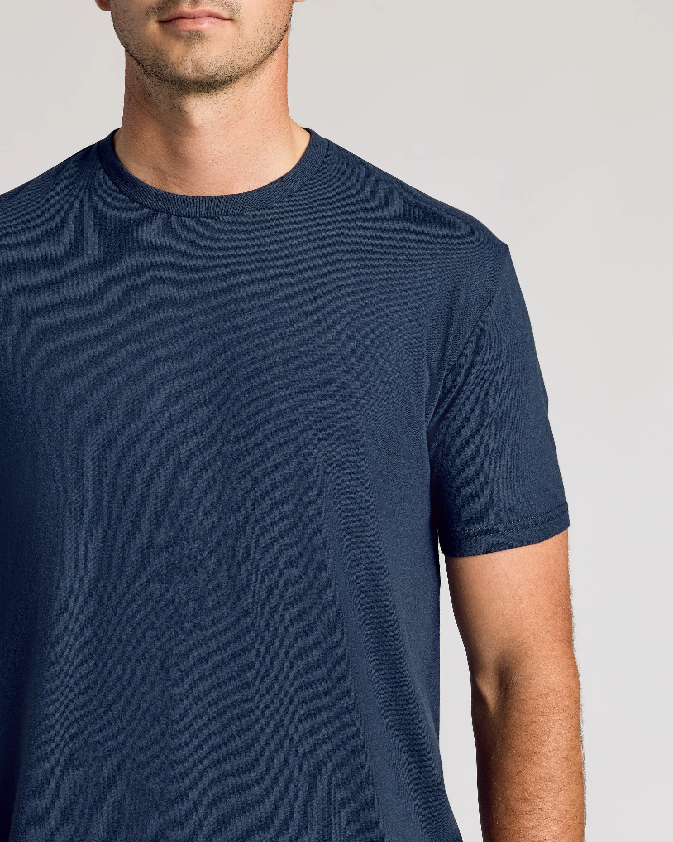 Navy Short Sleeve Tall Curved Hem Crew sold by True Classic product image thumbnail 5