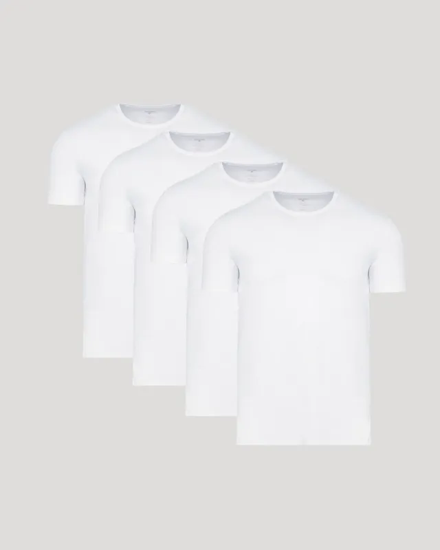 [T] All White Classic Pima Crew 4-Pack sold by True Classic