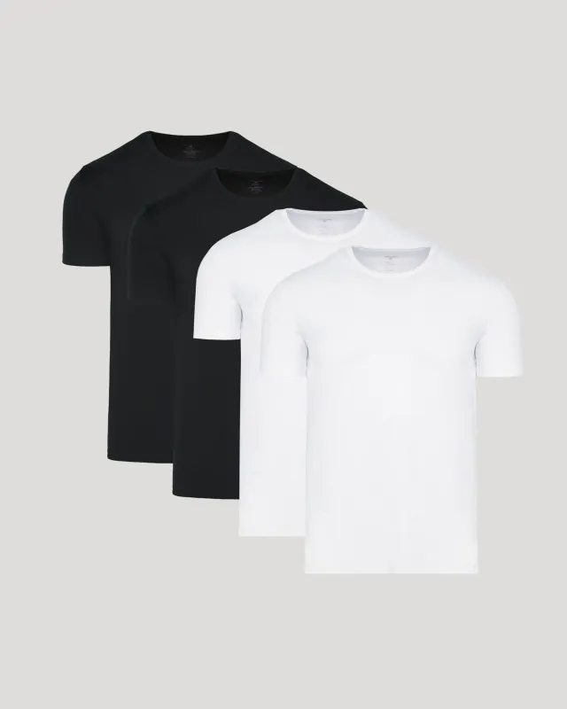 Black & White Pima Crew Neck 4-Pack sold by True Classic