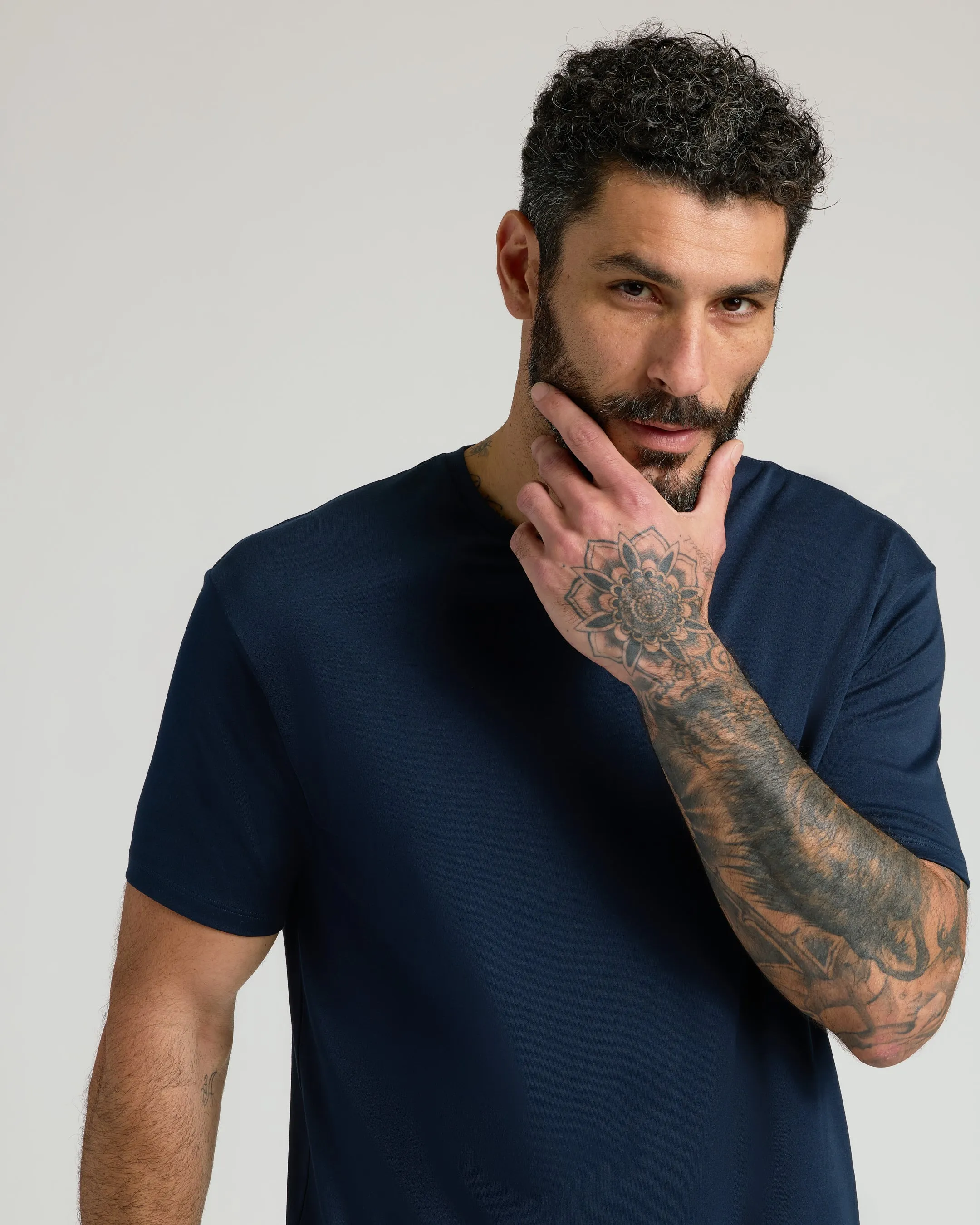 Navy Premium Pima Crew Neck sold by True Classic product image thumbnail 5