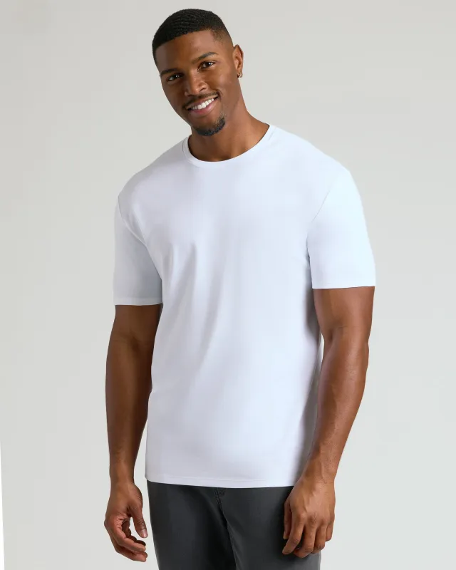 White Tall Pima Crew Neck sold by True Classic